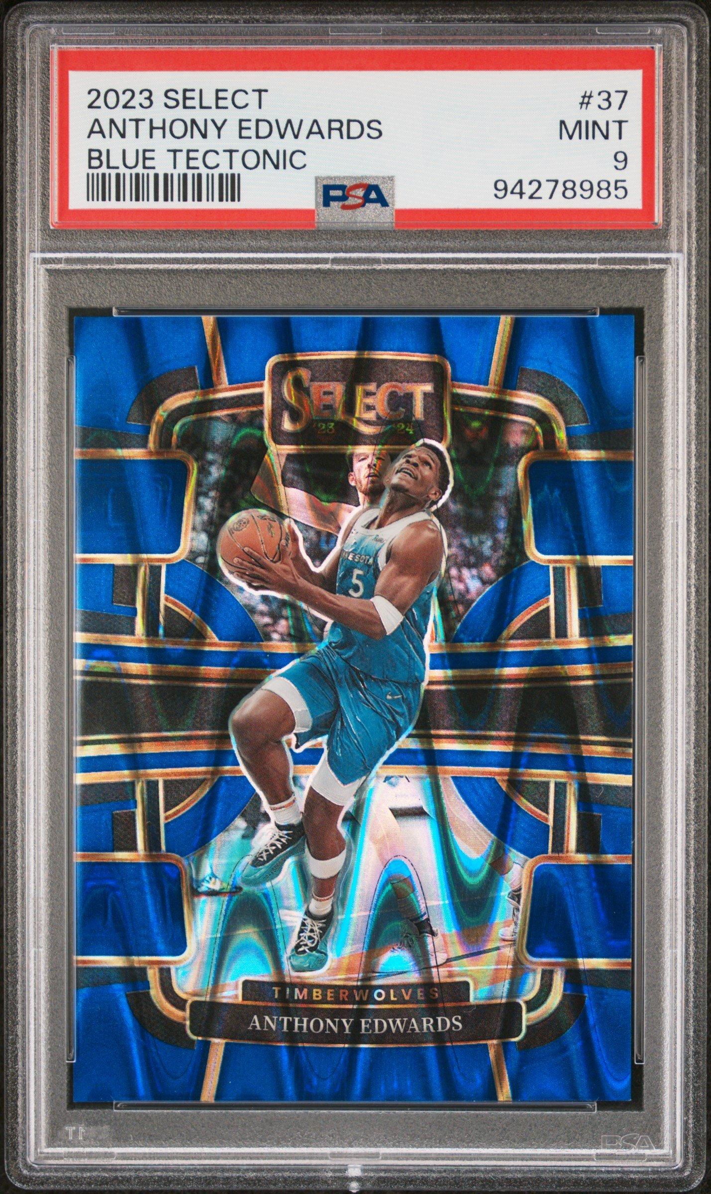2023 Panini Select 37 Anthony Edwards Blue Tectonic PSA 9