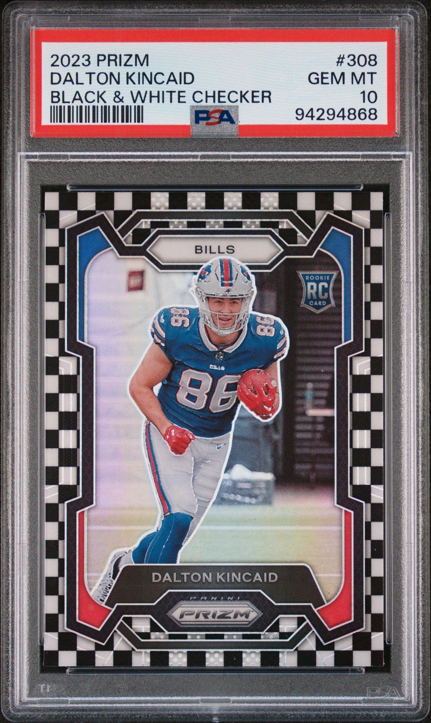 2023 Panini Prizm 308 Dalton Kincaid Black & White Checker PSA 10 Graded  Card | GameStop