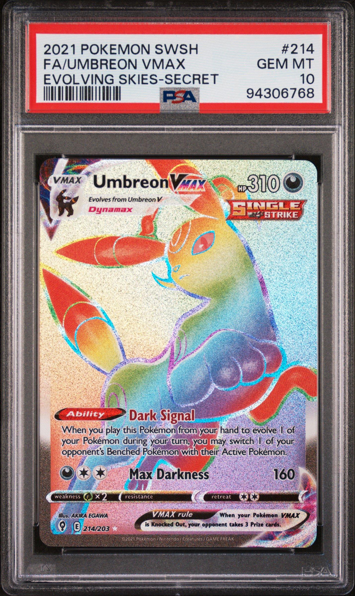2021 Pokemon Sword & Shield Evolving Skies 214 Full Art/umbreon