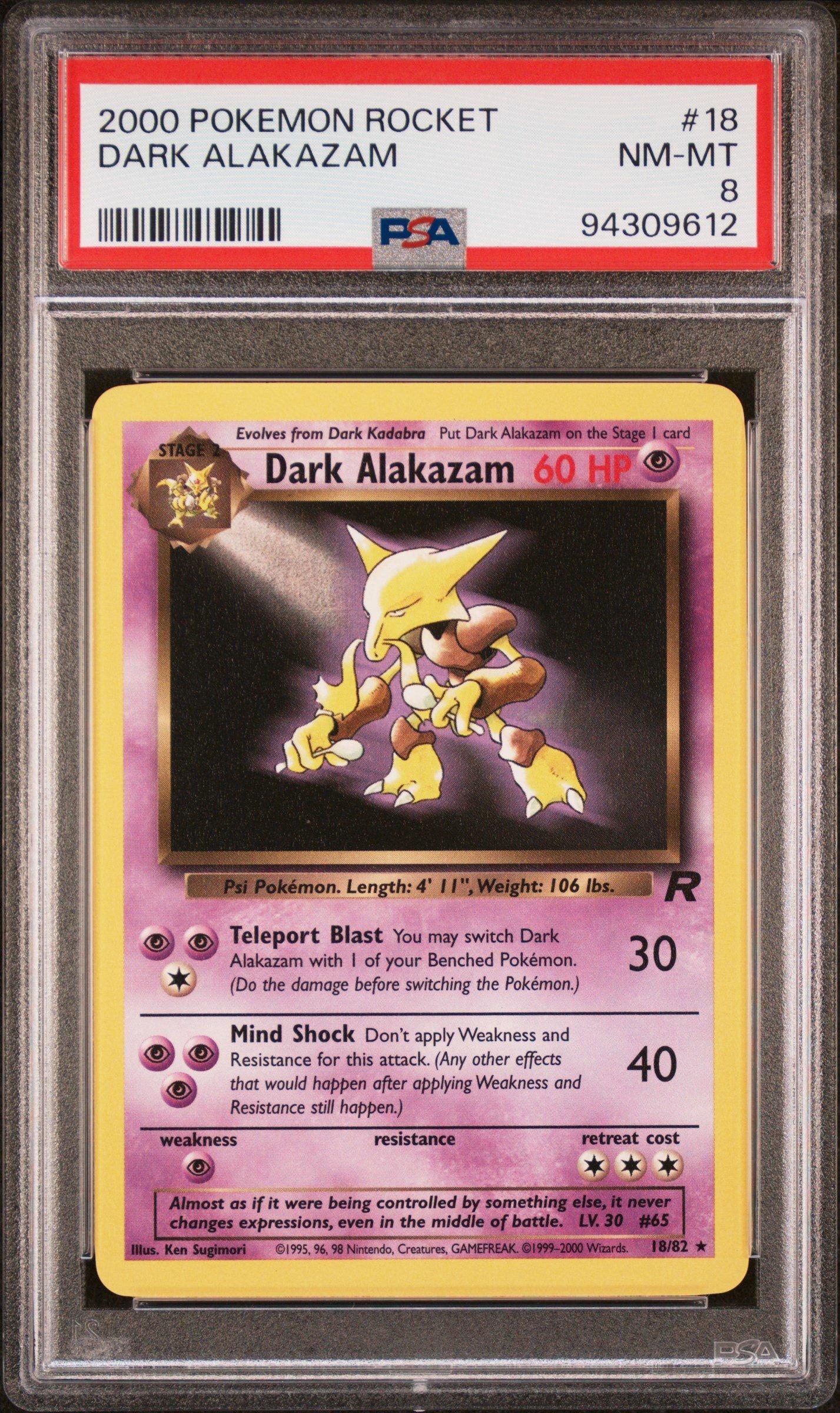 2000 Pokemon Rocket 18 Dark Alakazam PSA 8 Graded Card | GameStop