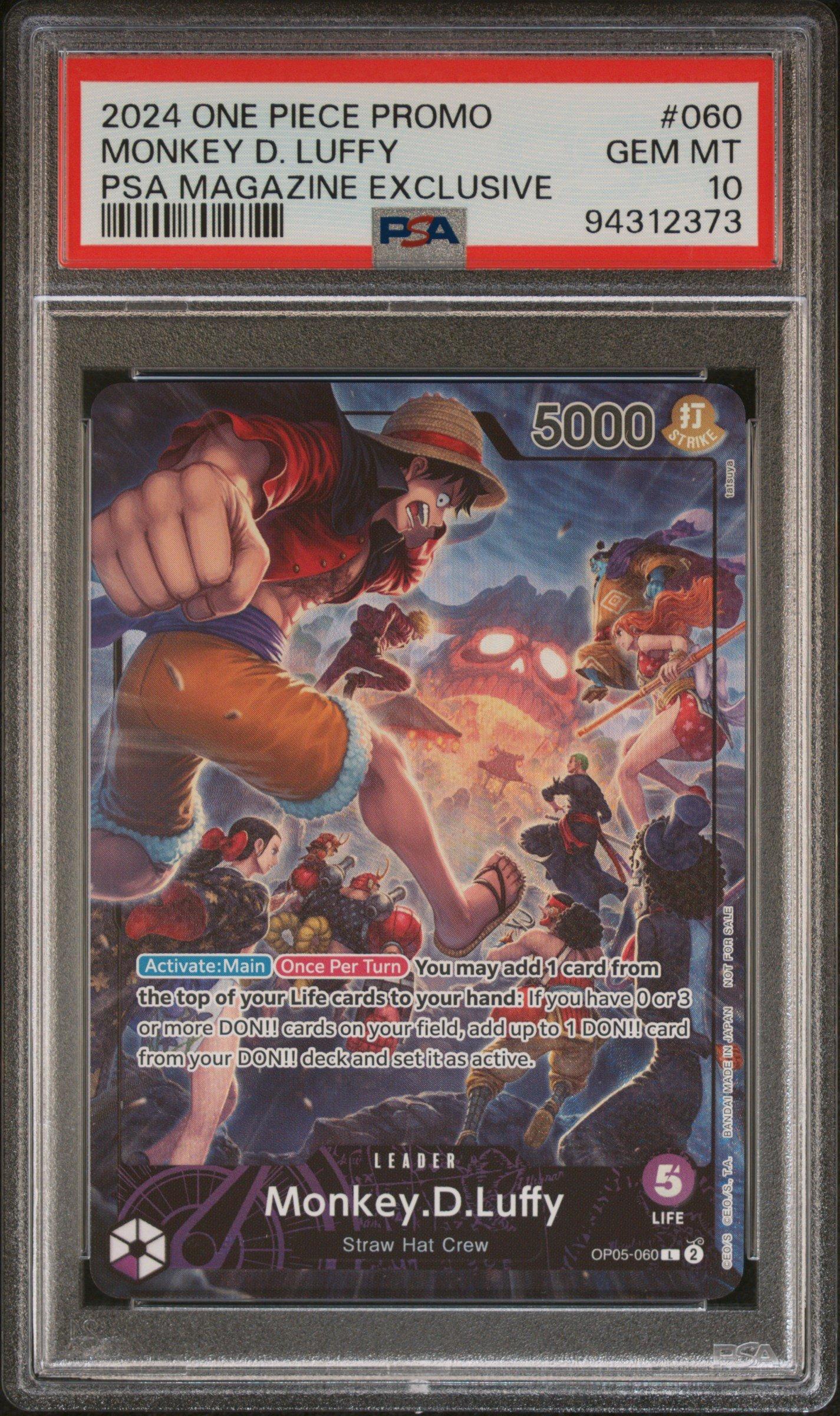 2024 One Piece Promos 060 Monkey D. Luffy Psa Magazine Exclusive PSA