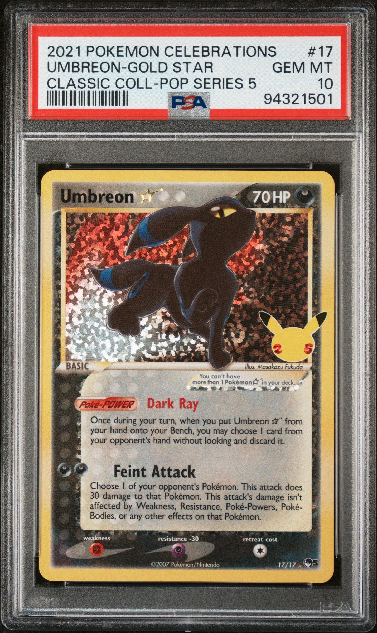 2021 Pokemon Celebrations Classic Collection 17 Umbreon-gold Star