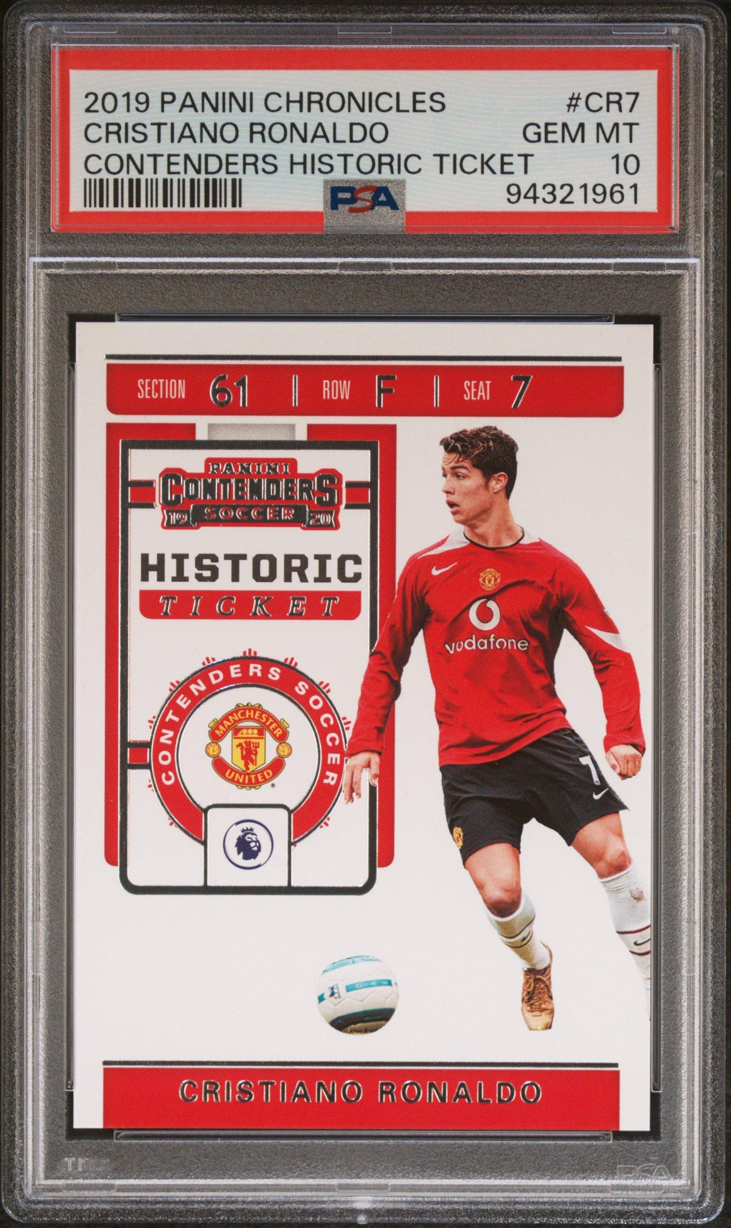 2019 Panini Chronicles Contenders Historic Ticket Cr7 Cristiano Ronaldo PSA 10
