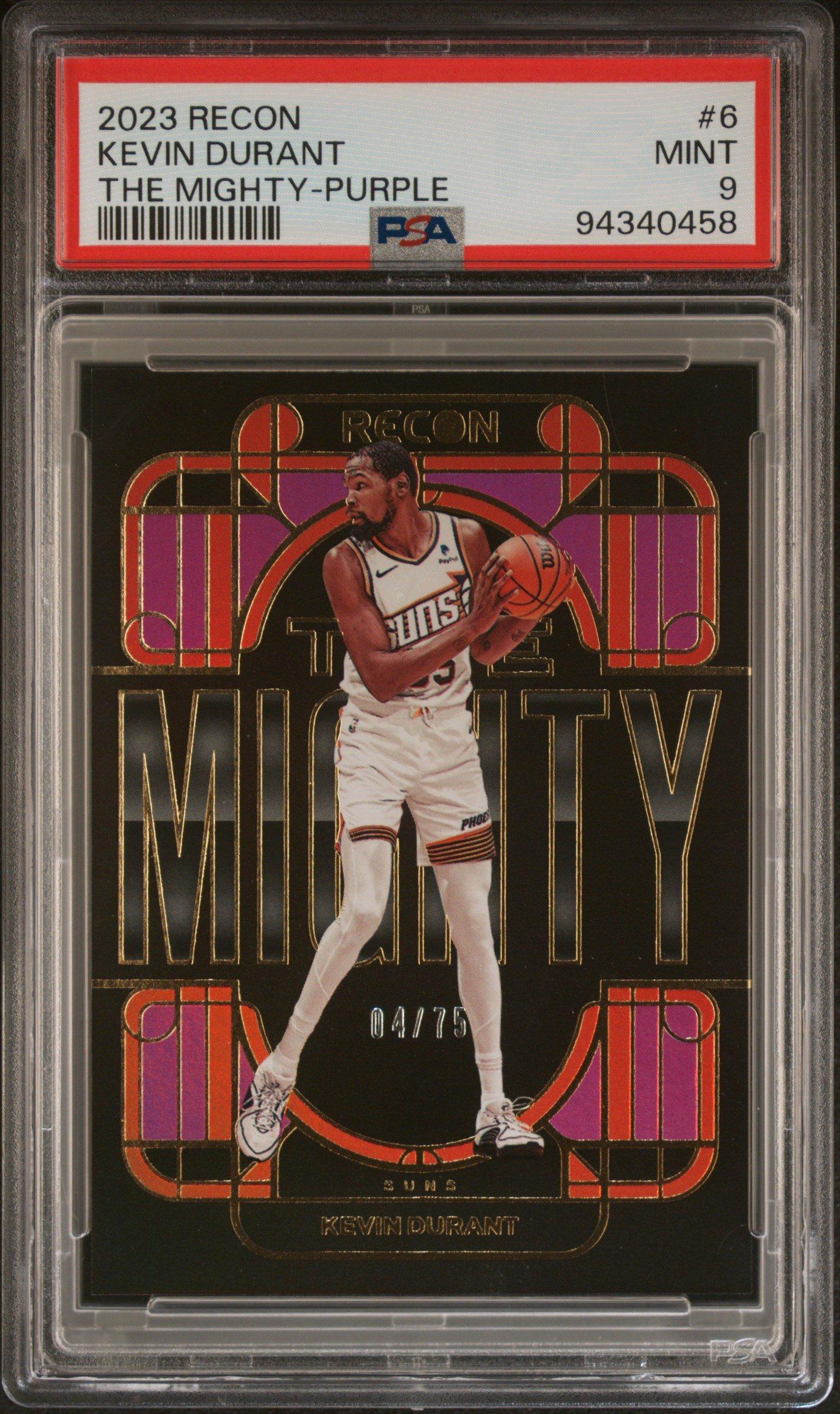 2023 Panini Recon The Mighty 6 Kevin Durant Purple PSA 9
