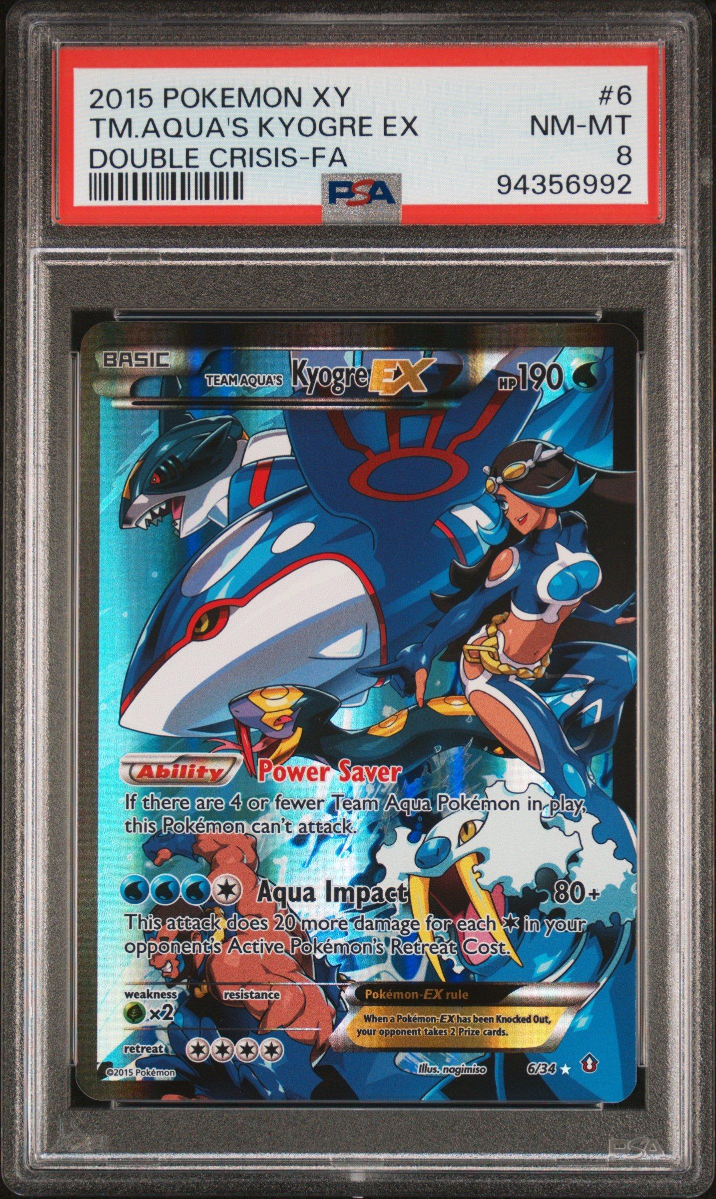 2015 Pokemon Xy Double Crisis 6 Full Art/team Aqua's Kyogre Ex PSA