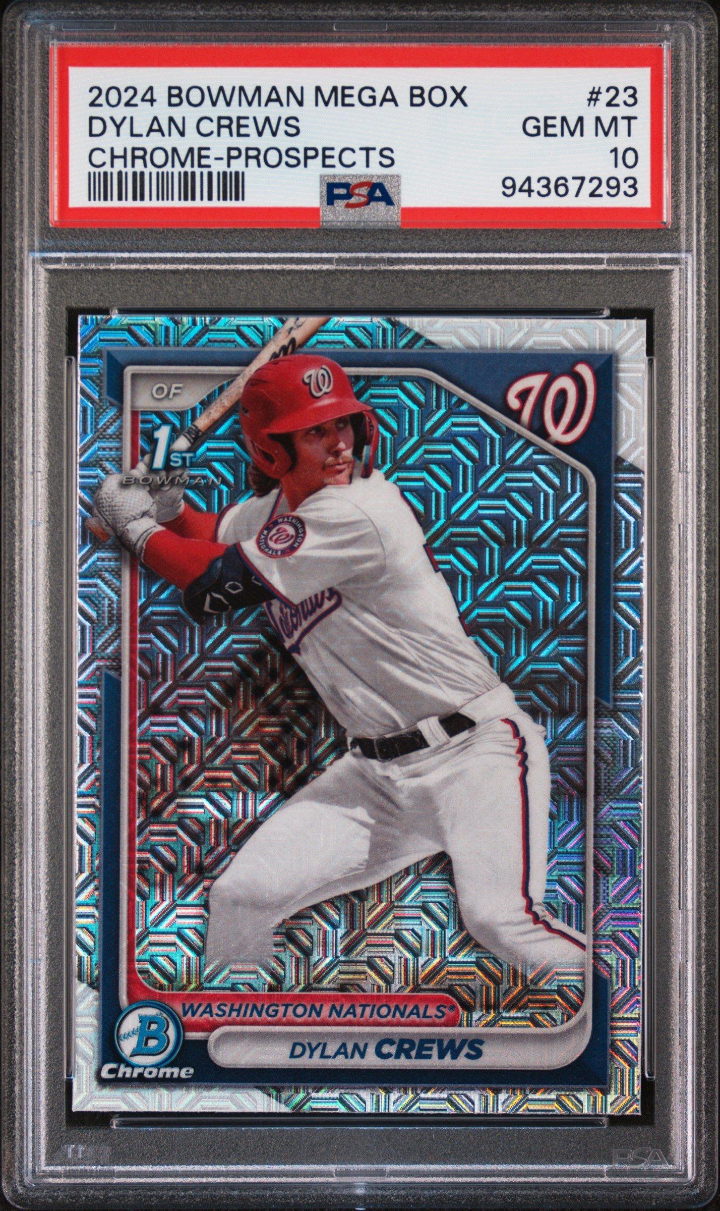 2024 Bowman Mega Box Chrome Prospects 23 Dylan Crews PSA 10