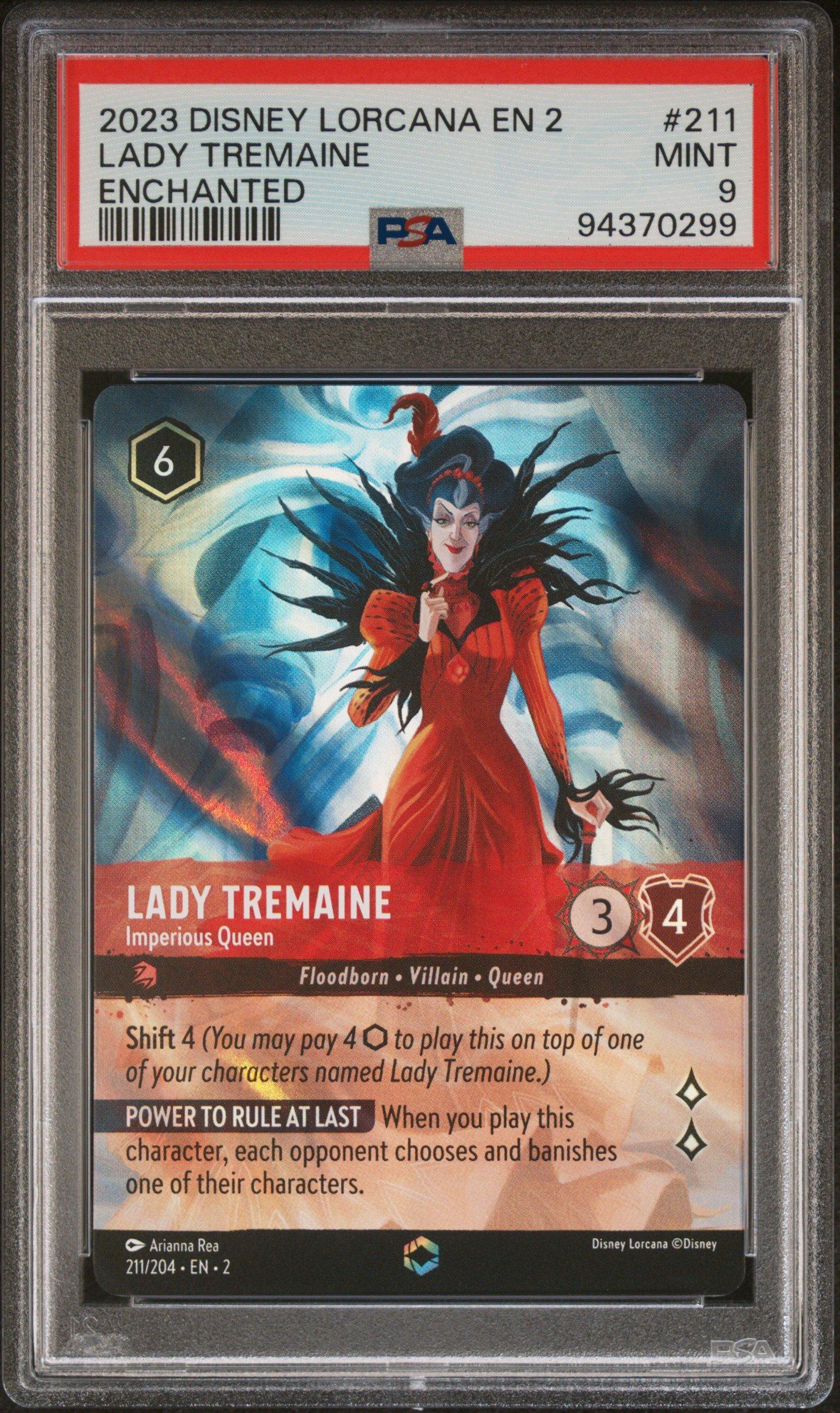 2023 Disney Lorcana En 2-rise Of The Floodborn 211 Lady Tremaine -  Imperious Queen Enchanted PSA 9 Graded Card | GameStop