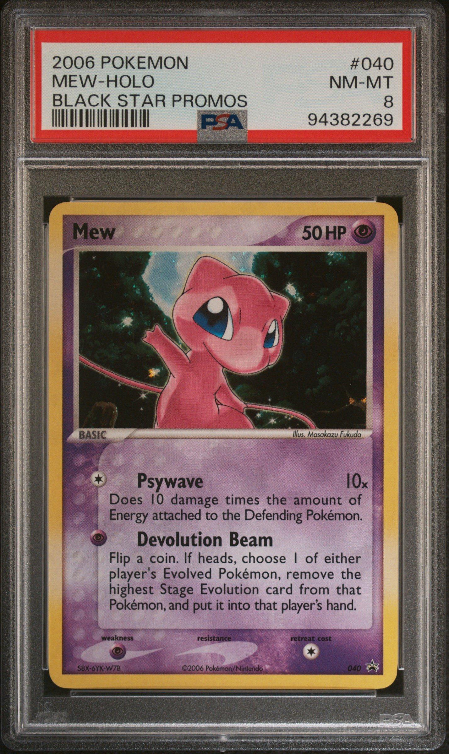 2006 Pokemon Black Star Promos 040 Mew-holo PSA 8