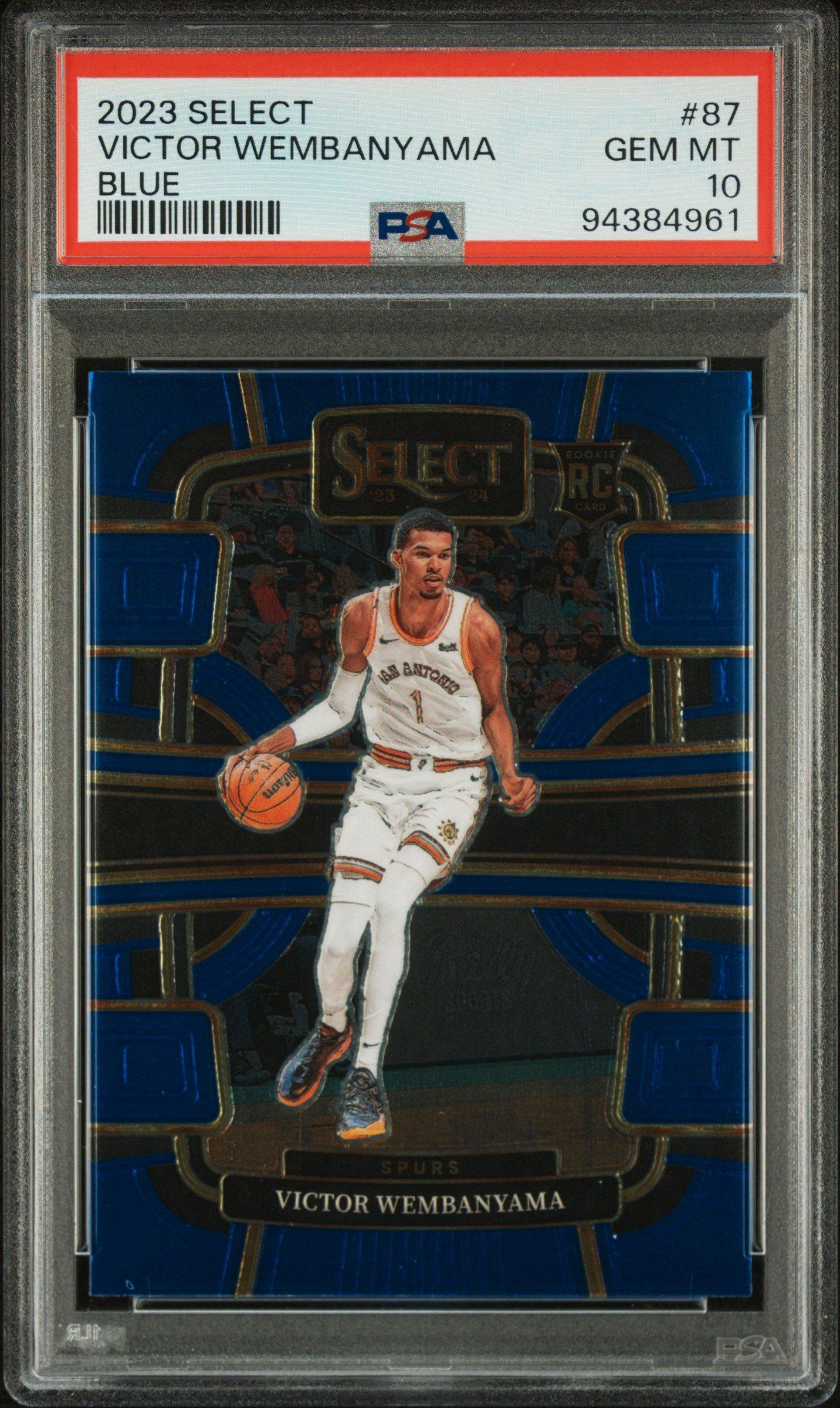 2023 Panini Select 87 Victor Wembanyama Blue PSA 10 Graded Card