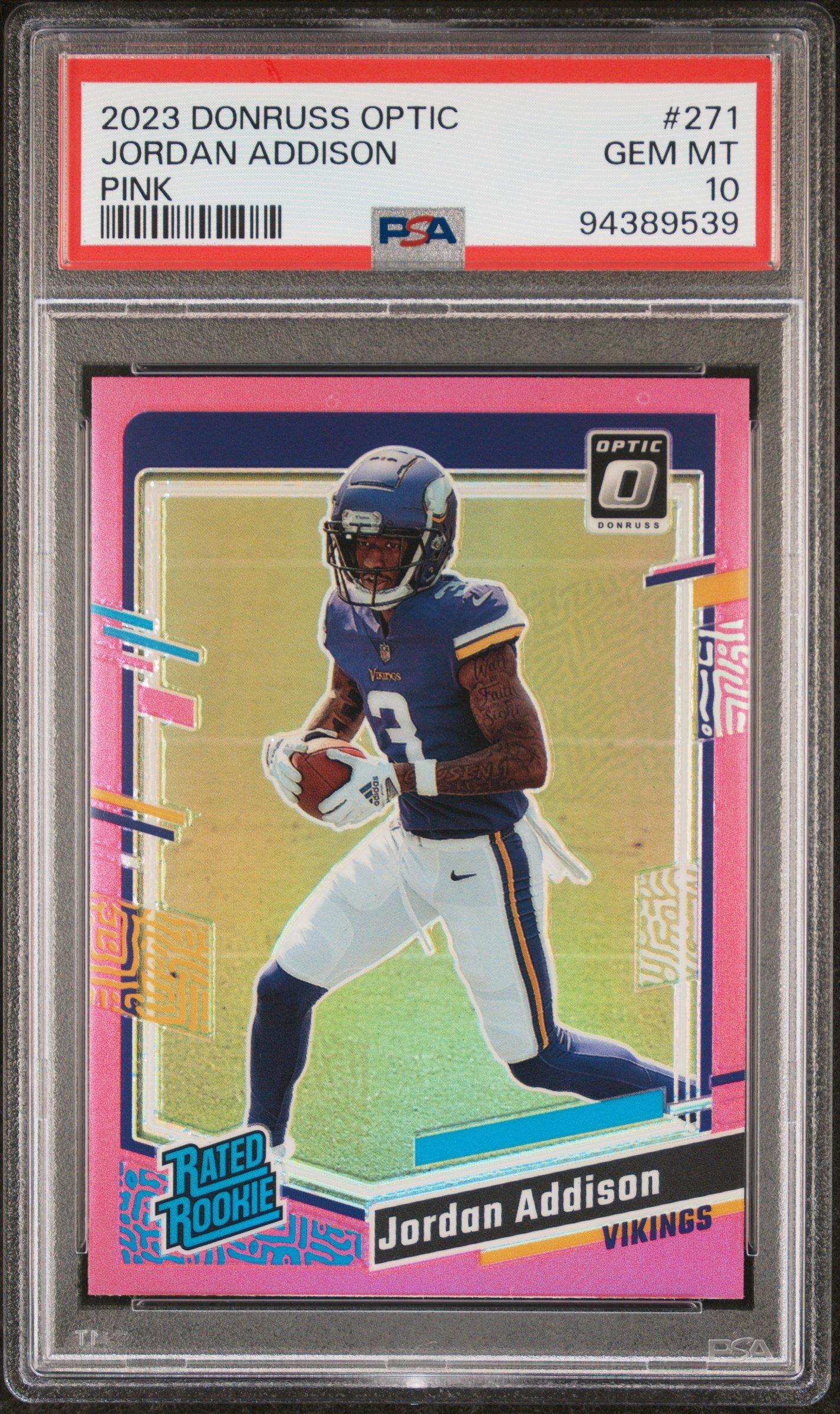 2023 Panini Donruss Optic 271 Jordan Addison Pink PSA 10