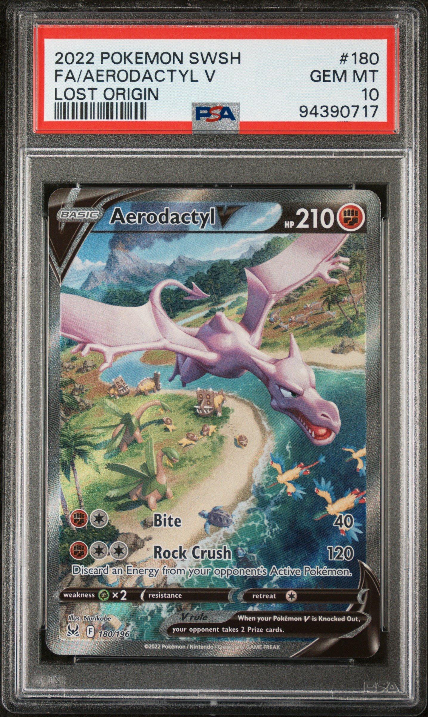 Aerodactyl V 180 PSA 10 Pokemon graded card
