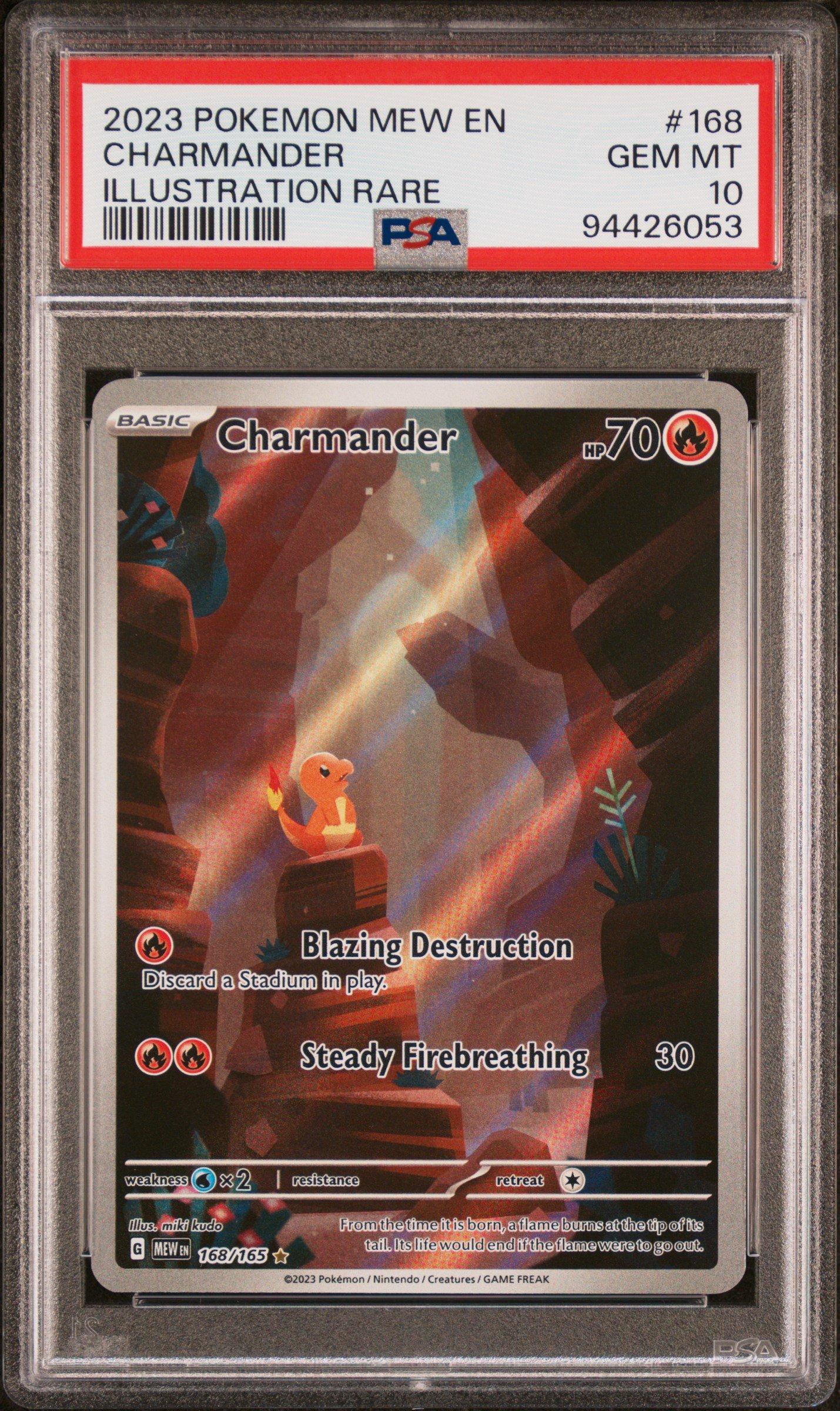 2023 Pokemon Mew En-151 168 Charmander Illustration Rare PSA 10