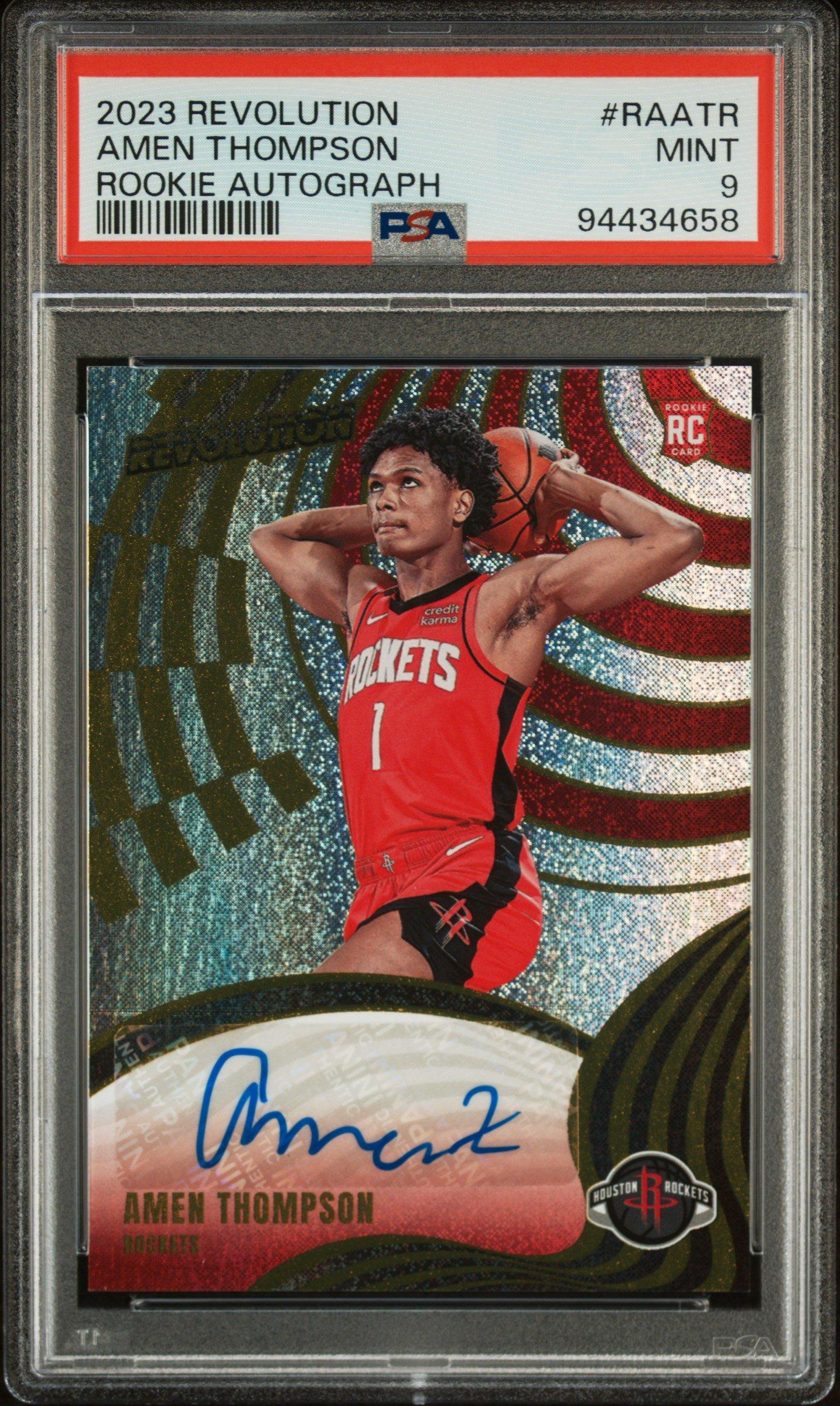 2023 Panini Revolution Rookie Autographs Raatr Amen Thompson PSA 9