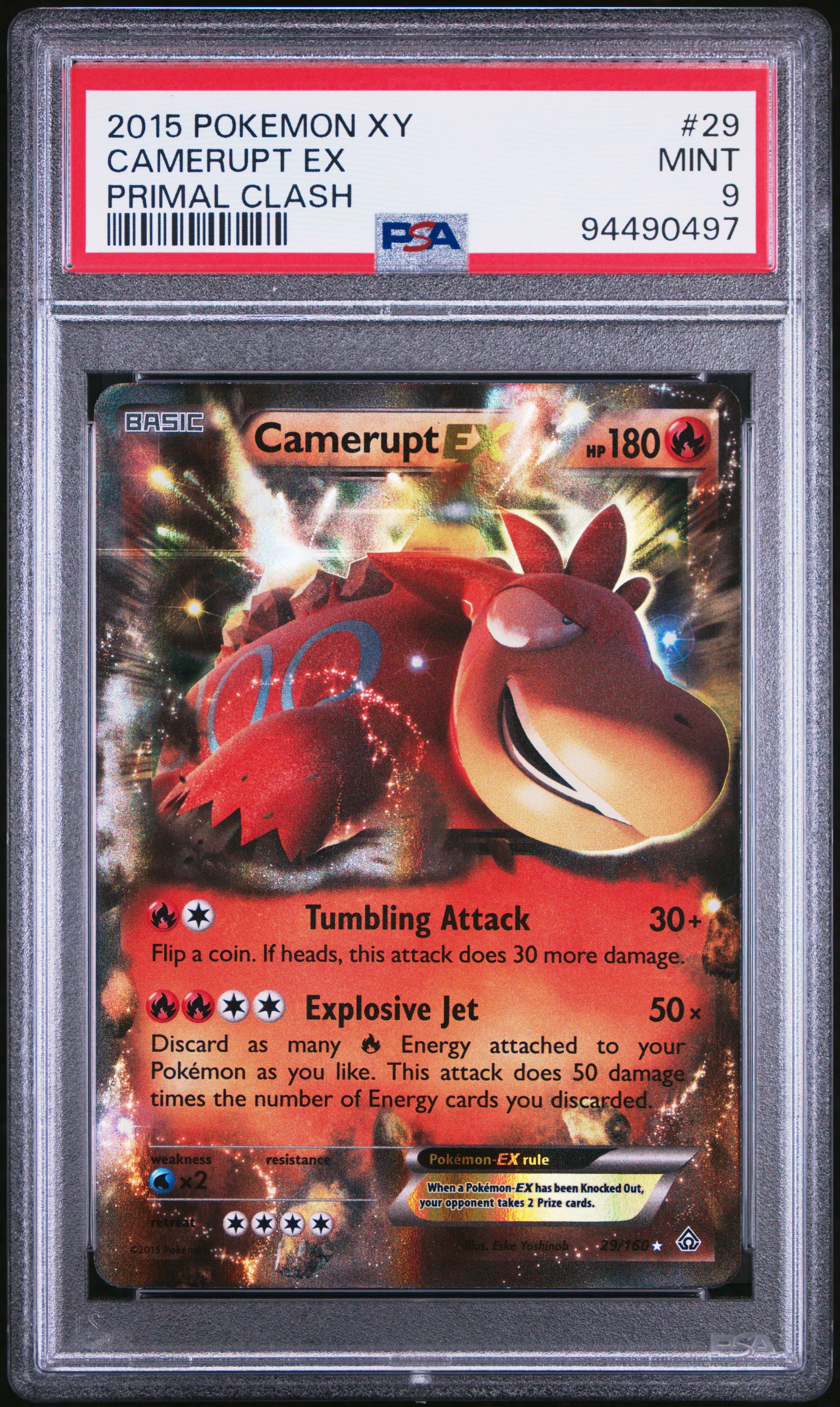 2015 Pokemon Xy Primal Clash 29 Camerupt Ex PSA 9
