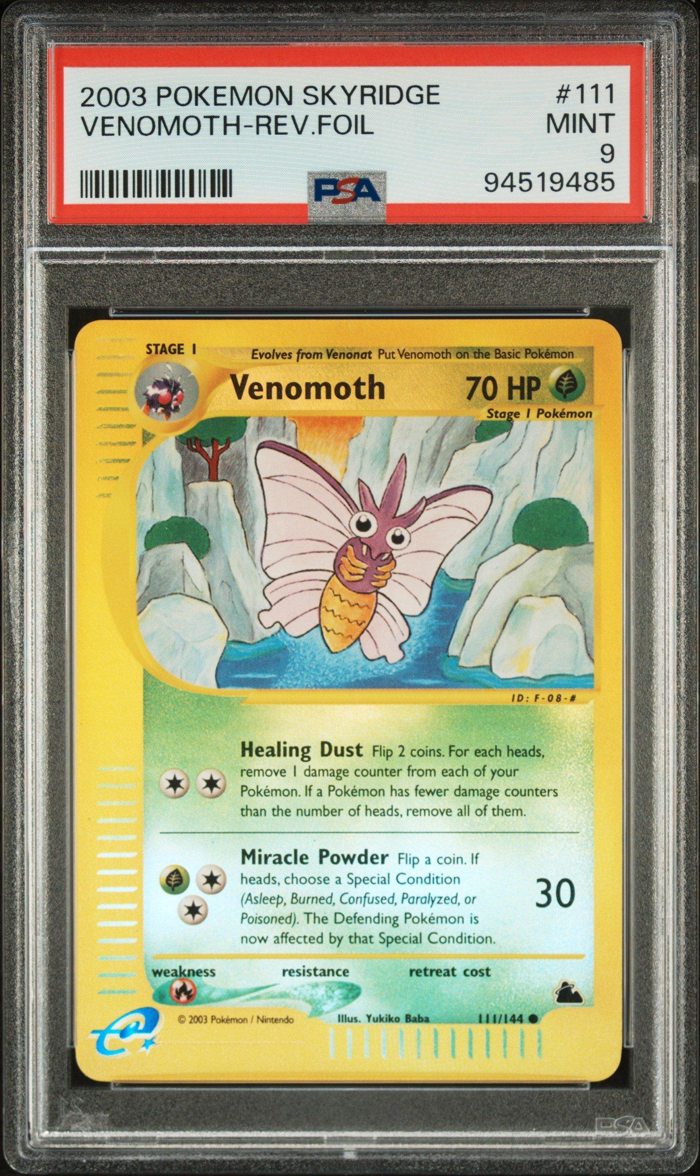 2003 Pokemon Skyridge 111 Venomoth-reverse Foil PSA 9