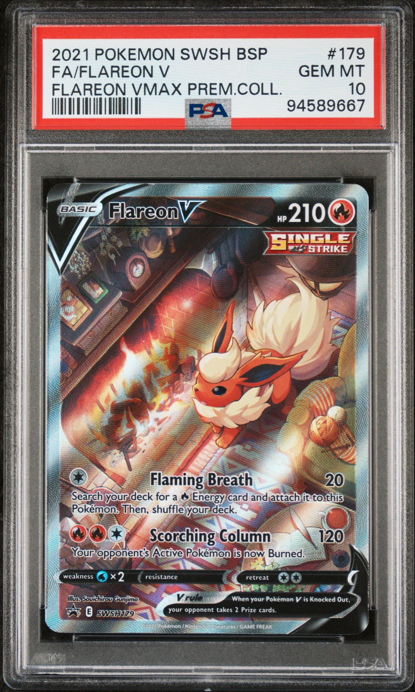 2021 Pokemon Swsh Black Star Promo 179 Full Art/flareon V Flareon