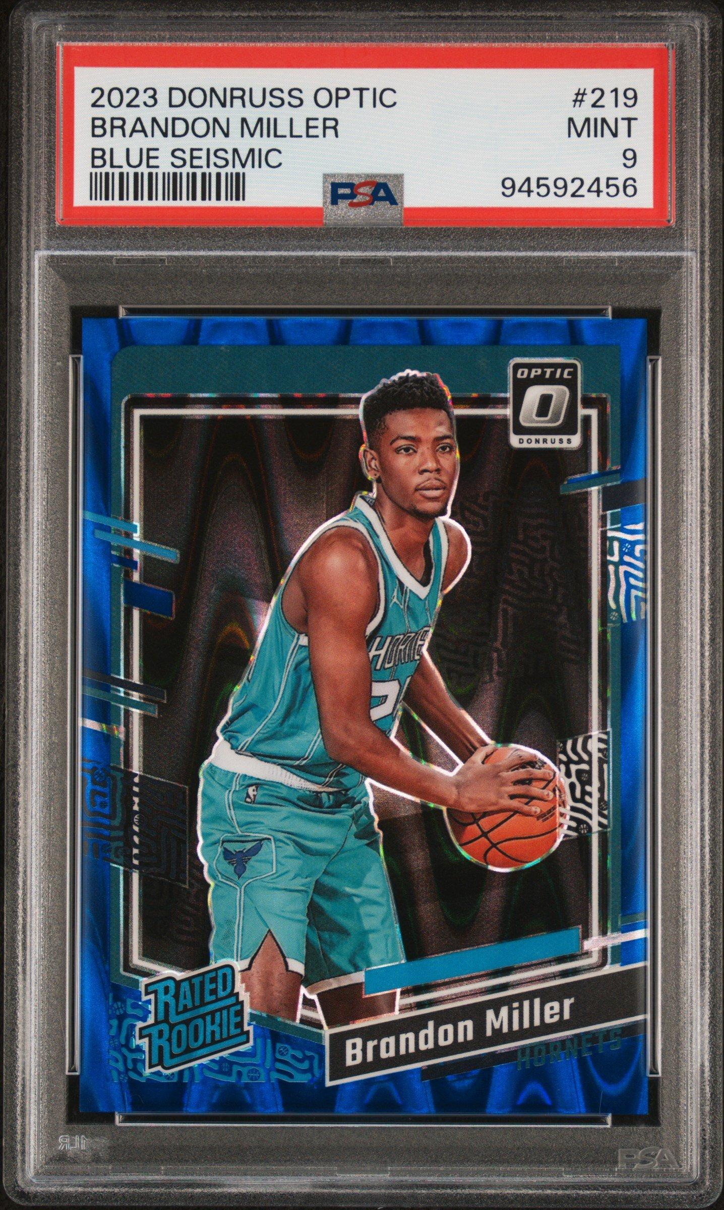 2023 Panini Donruss Optic 219 Brandon Miller Blue Seismic PSA 9