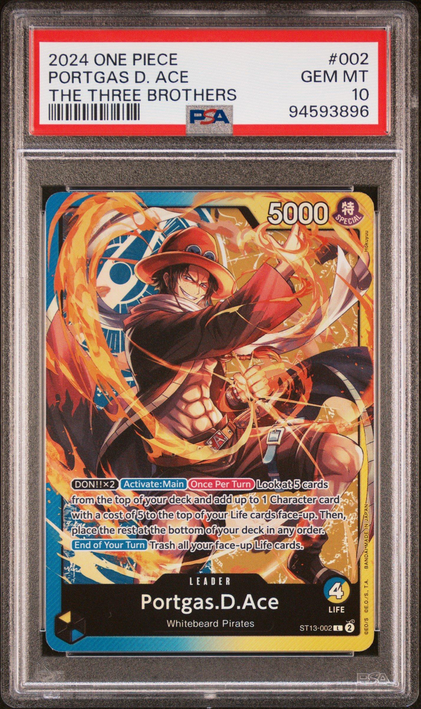 2024 One Piece Ultra Deck St13-the Three Brothers 002 Portgas D. Ace PSA 10