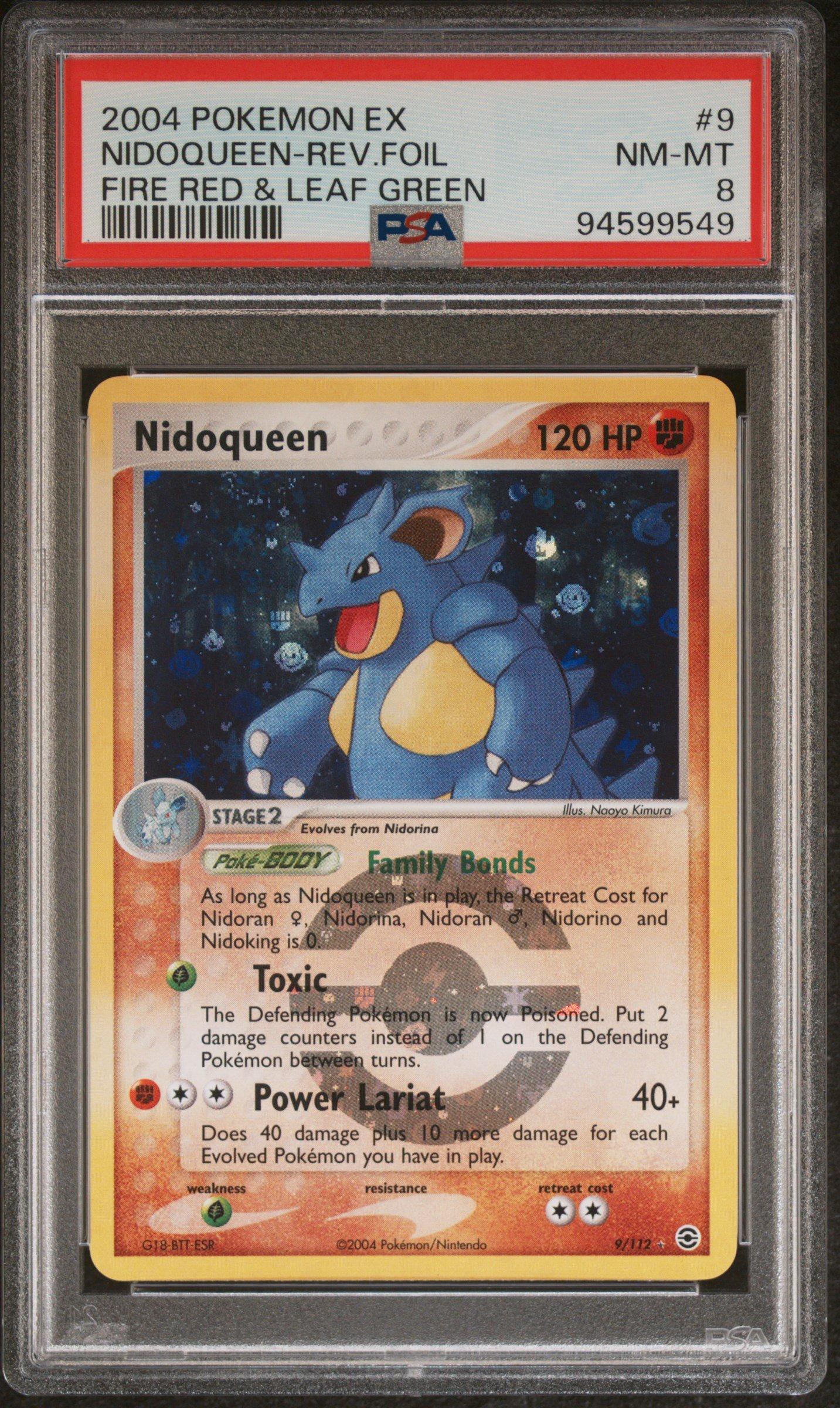 2004 Pokemon Ex Fire Red & Leaf Green 9 Nidoqueen-reverse Foil PSA 8