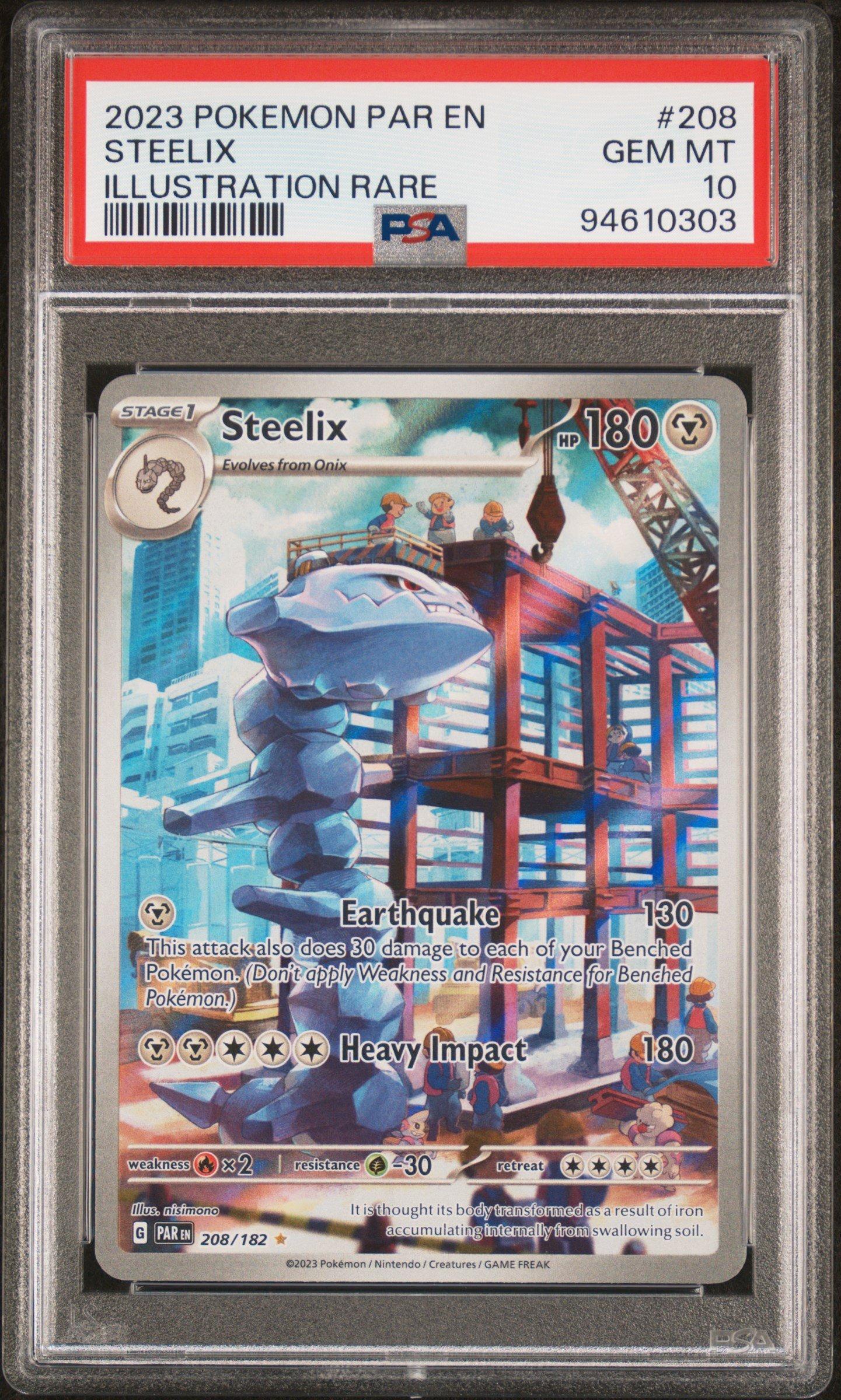 2023 Pokemon Par En-paradox Rift 208 Steelix Illustration Rare PSA