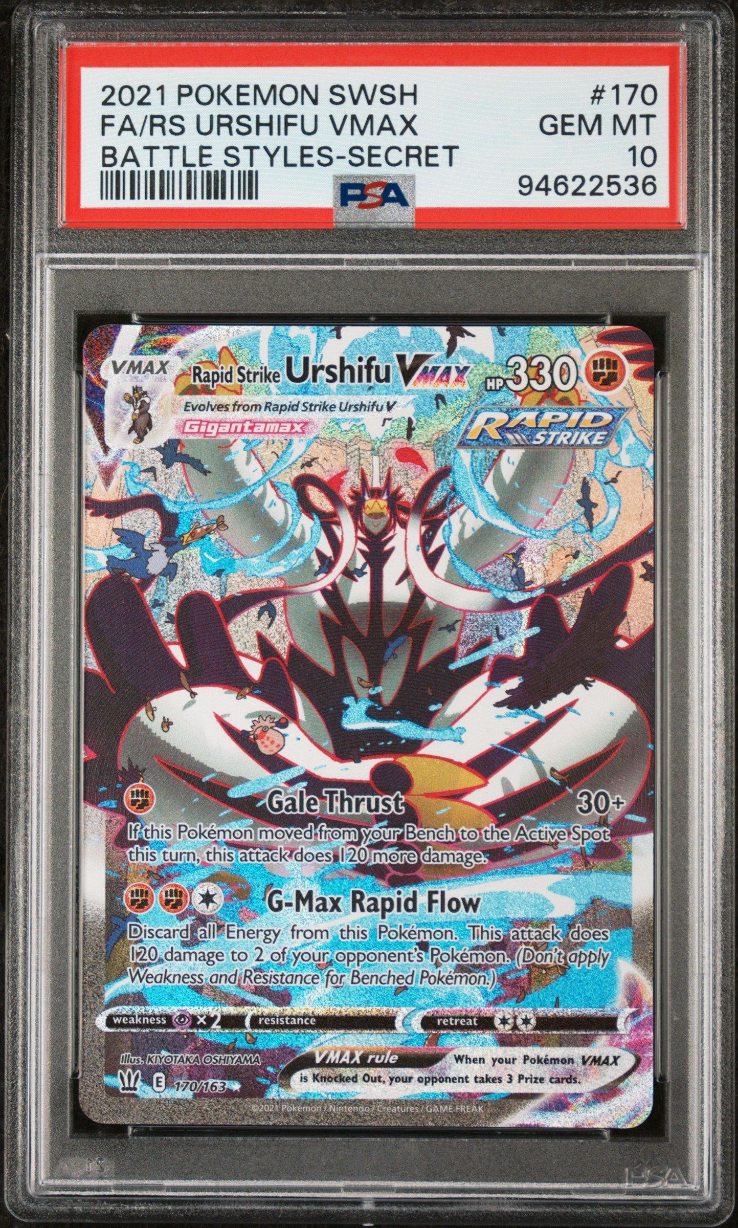 Pokemon newest Single Strike Urshifu V (Alternate Full Art) GEM MT PSA 10