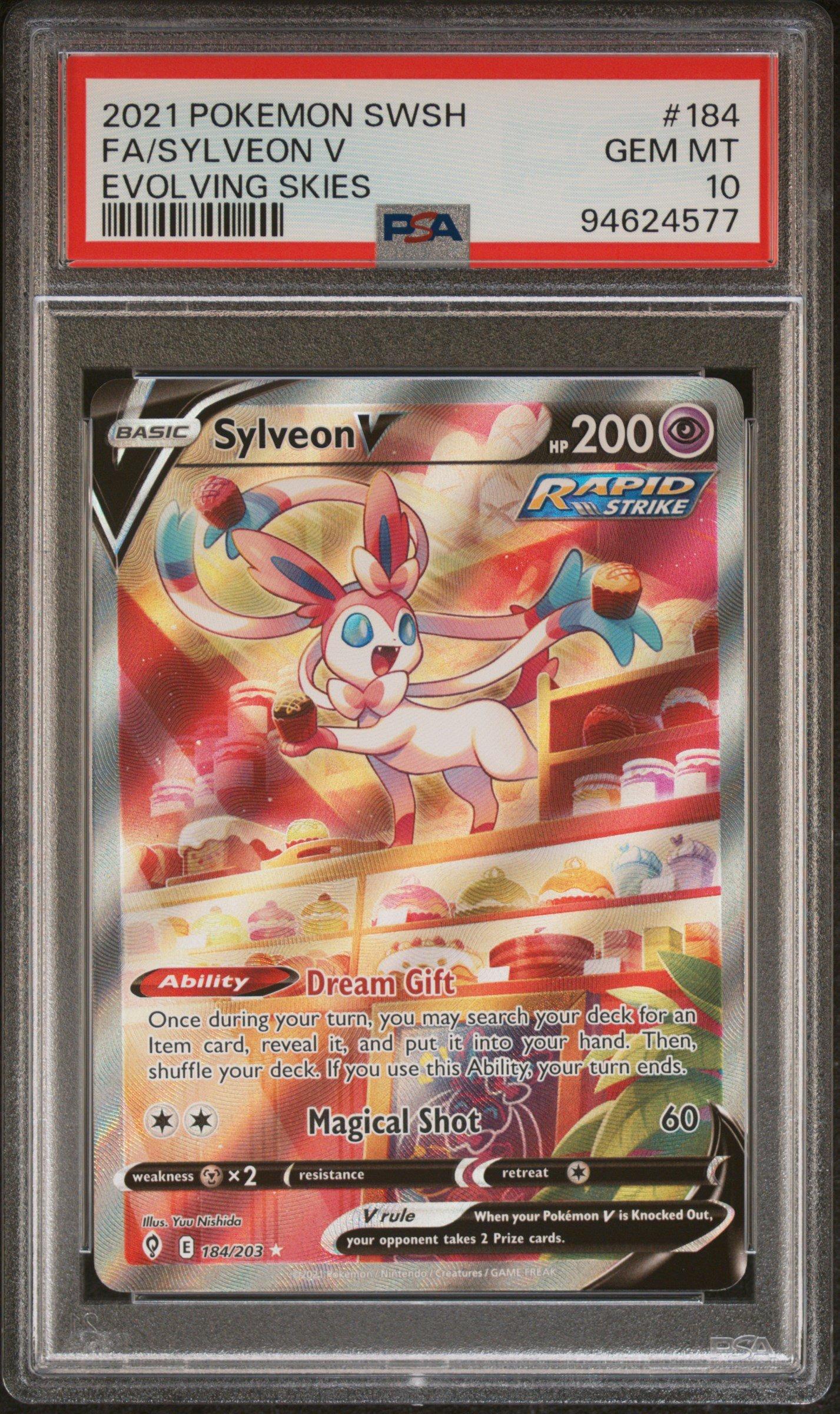 2021 Pokemon Sword & Shield Evolving Skies 184 Full Art/sylveon V PSA ...