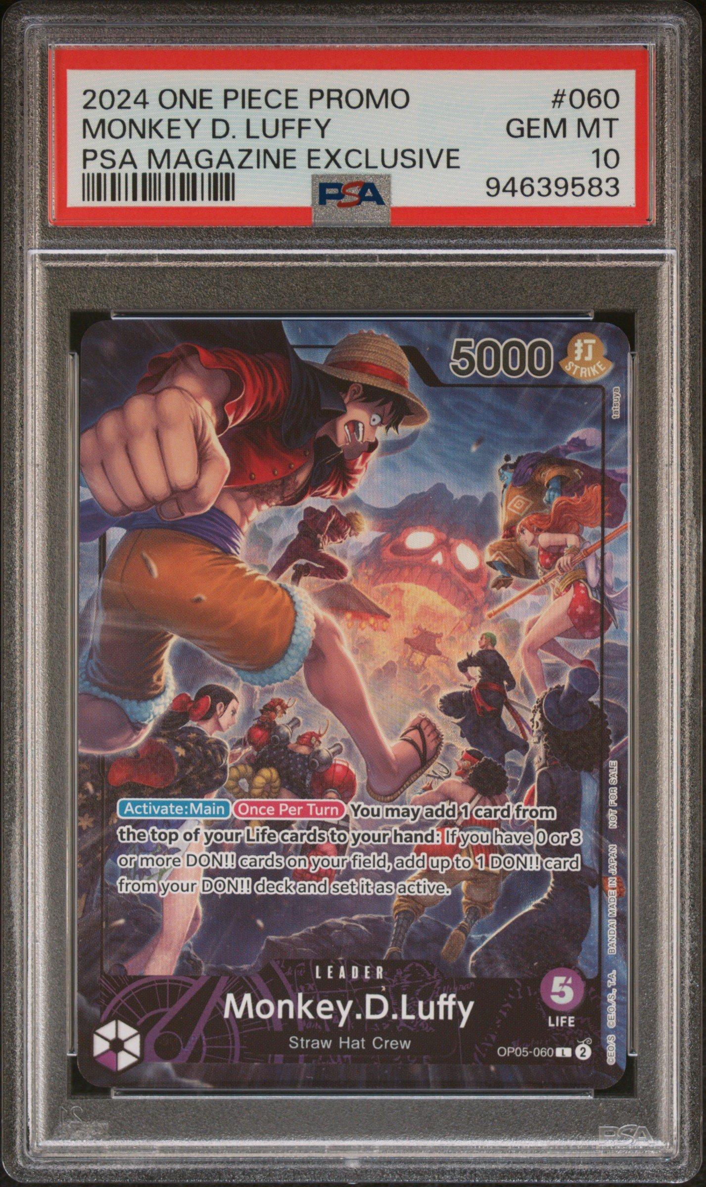 2024 One Piece Promos 060 Monkey D. Luffy Psa Magazine Exclusive