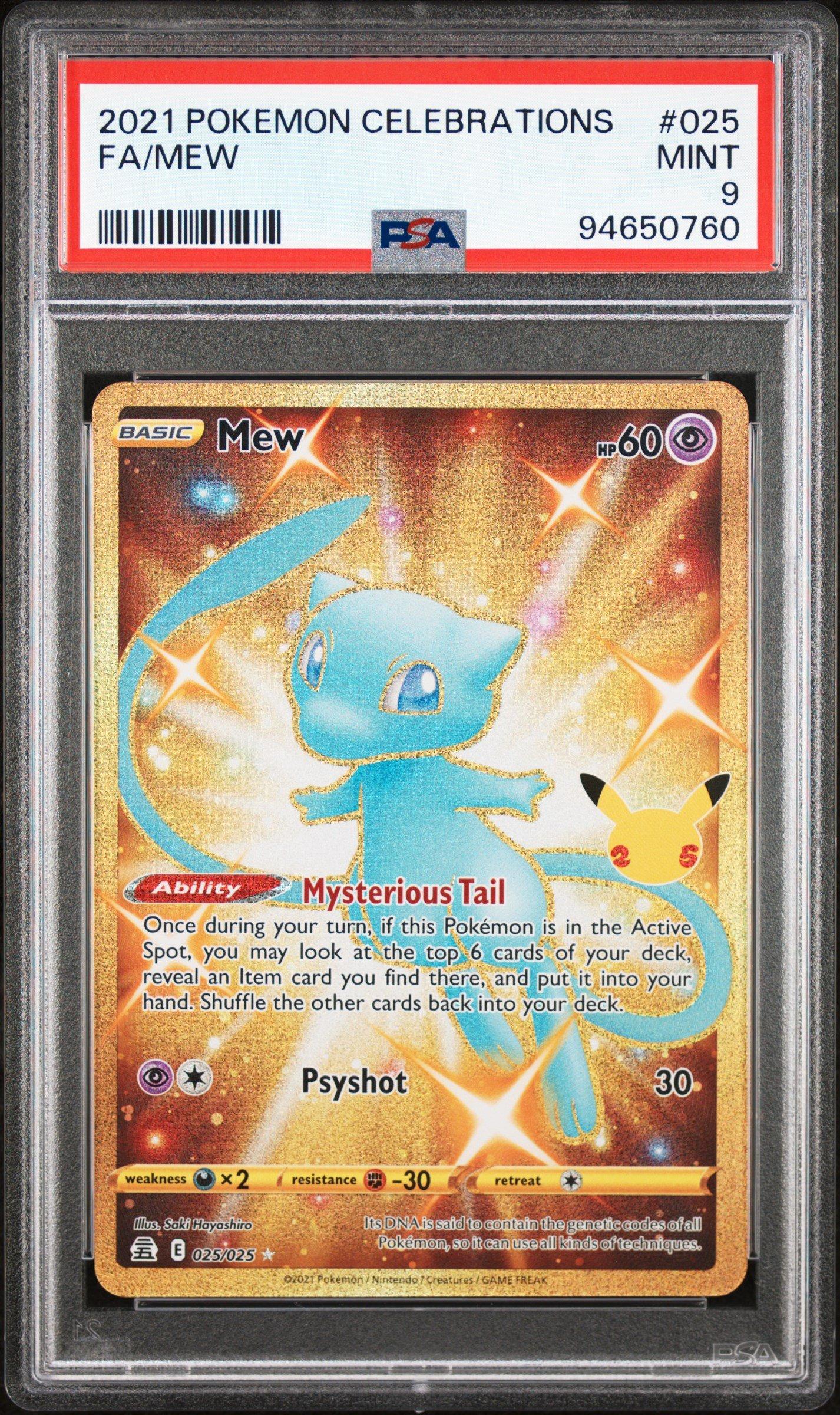 2021 Pokemon Celebrations 025 Full Art/mew PSA 9 Graded Card