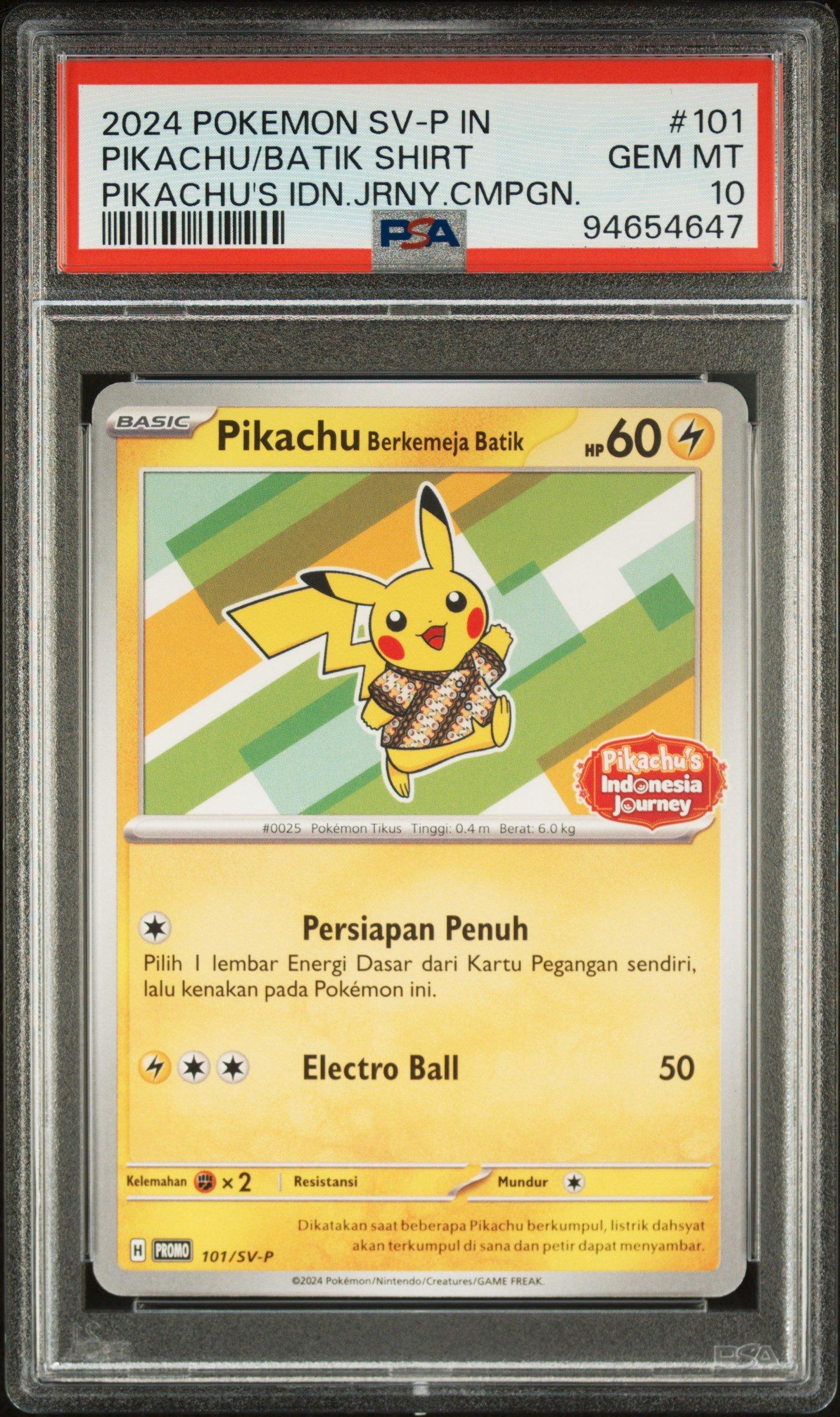 Pikachu Batik 190/SV-P Pokemon Card — Indonesia Journey Promo Pink