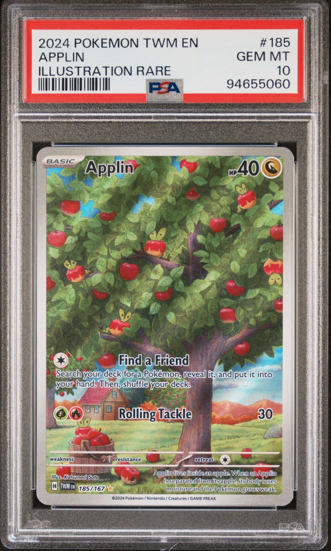 2024 Pokemon Twm En-twilight Masquerade 185 Applin Illustration