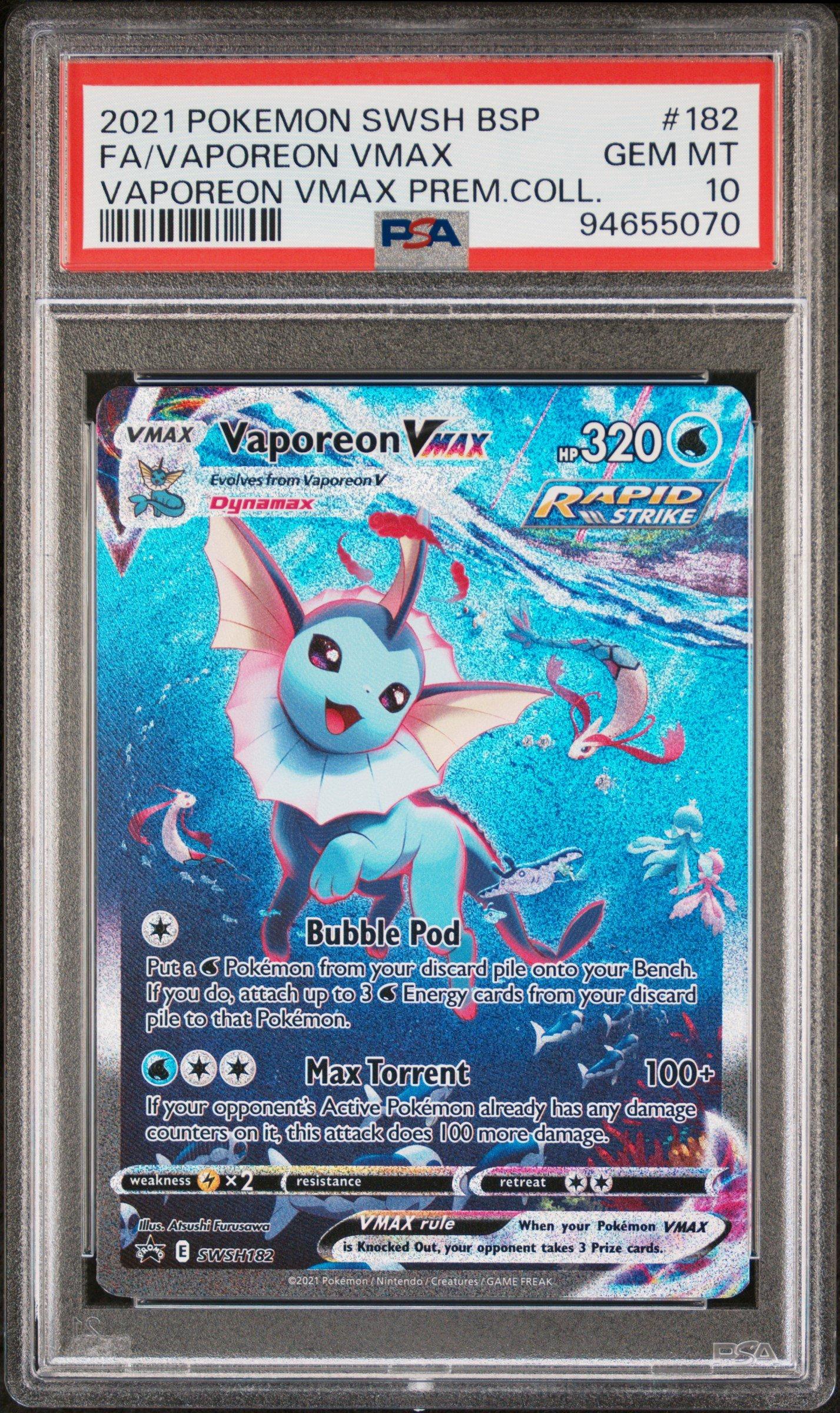 2021 Pokemon Swsh Black Star Promo 182 Full Art/vaporeon Vmax