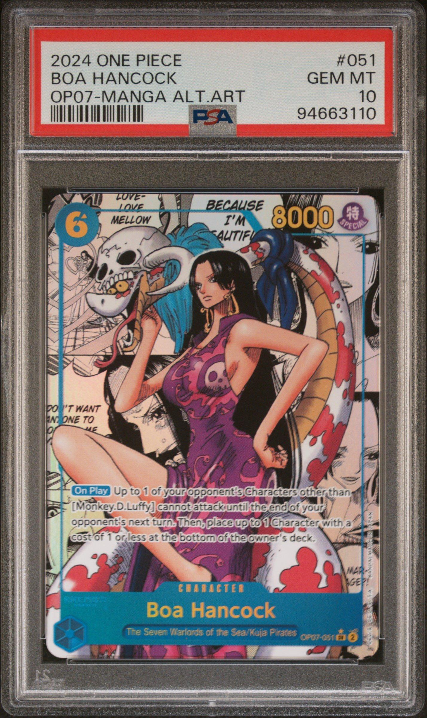 2024 One Piece Op07-500 Years In The Future 051 Boa Hancock Manga Alternate Art PSA 10