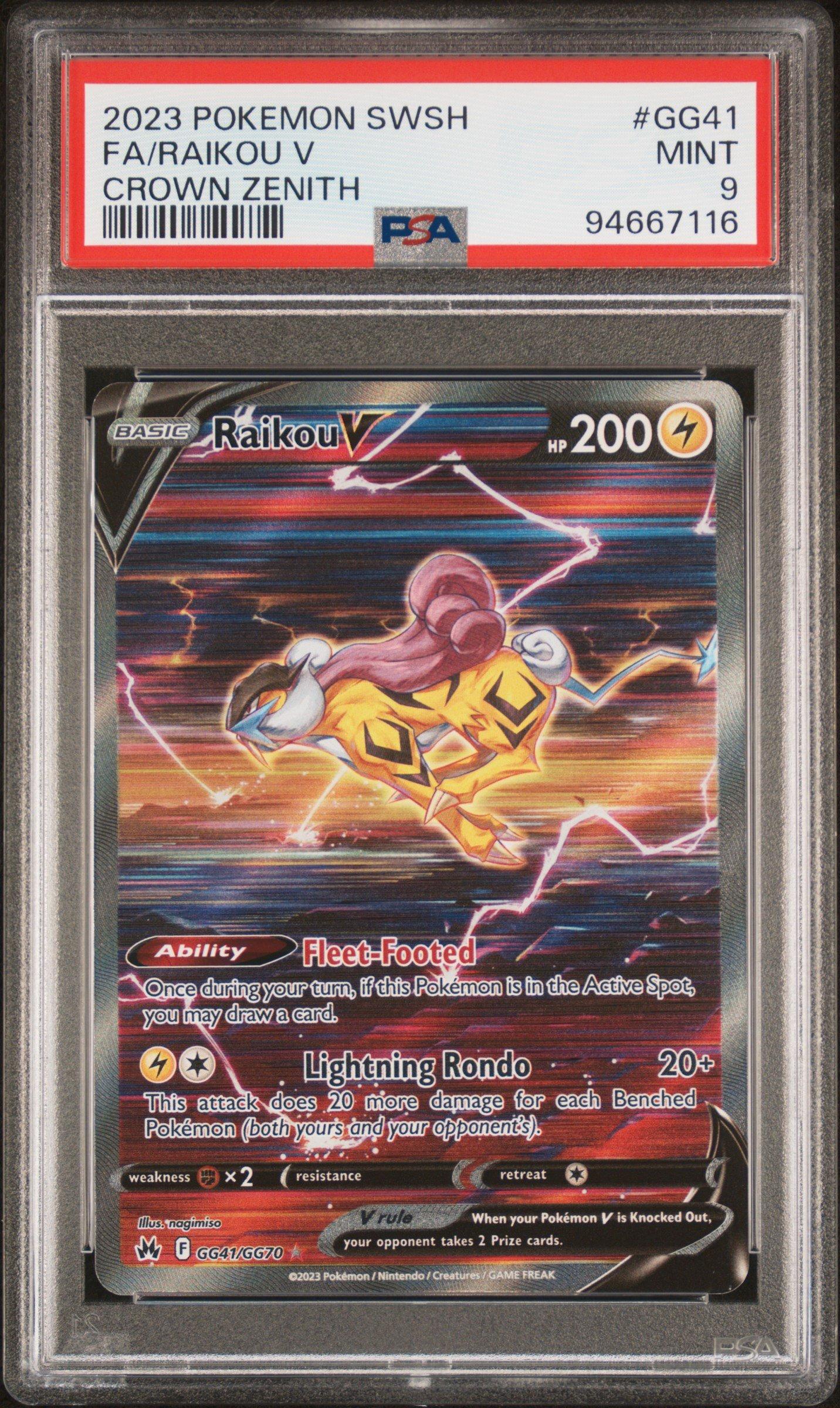 2023 Pokemon Sword And Shield Crown Zenith Gg41 Full Art/raikou V