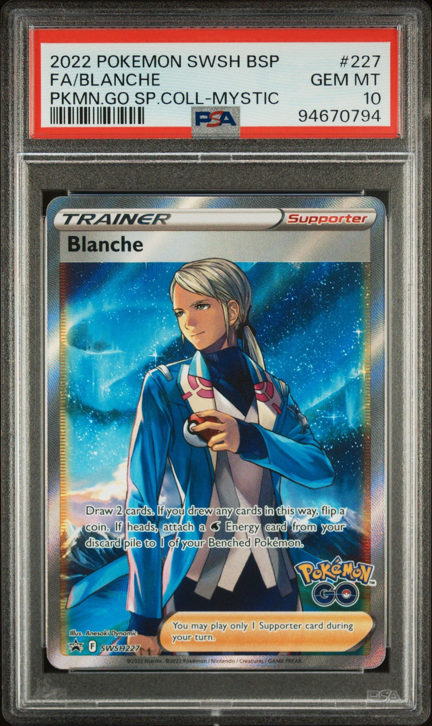 2022 Pokemon Swsh Black Star Promo 227 Full Art/blanche Pokemon Go Special Collection-team Mystic PSA 10