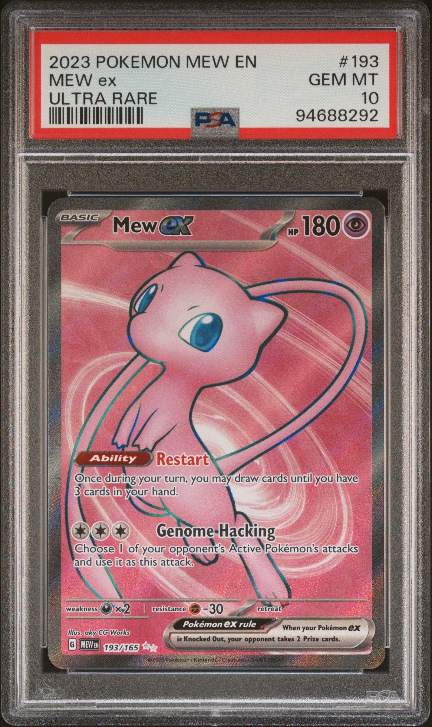 2023 Pokemon Mew En-151 193 Mew Ex Ultra Rare PSA 10 Graded Card 