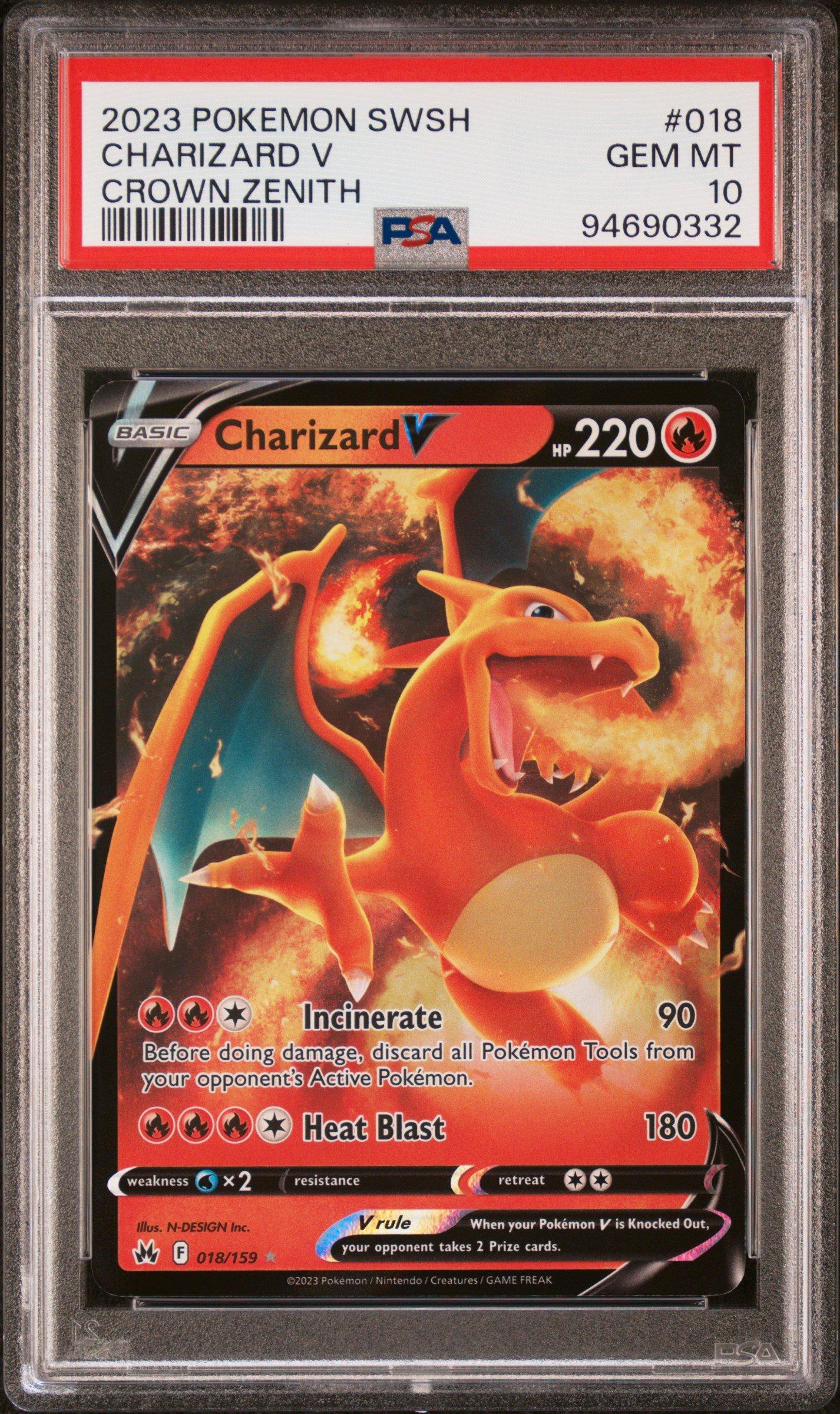 2023 Pokemon Sword And Shield Crown Zenith 018 Charizard V PSA 10