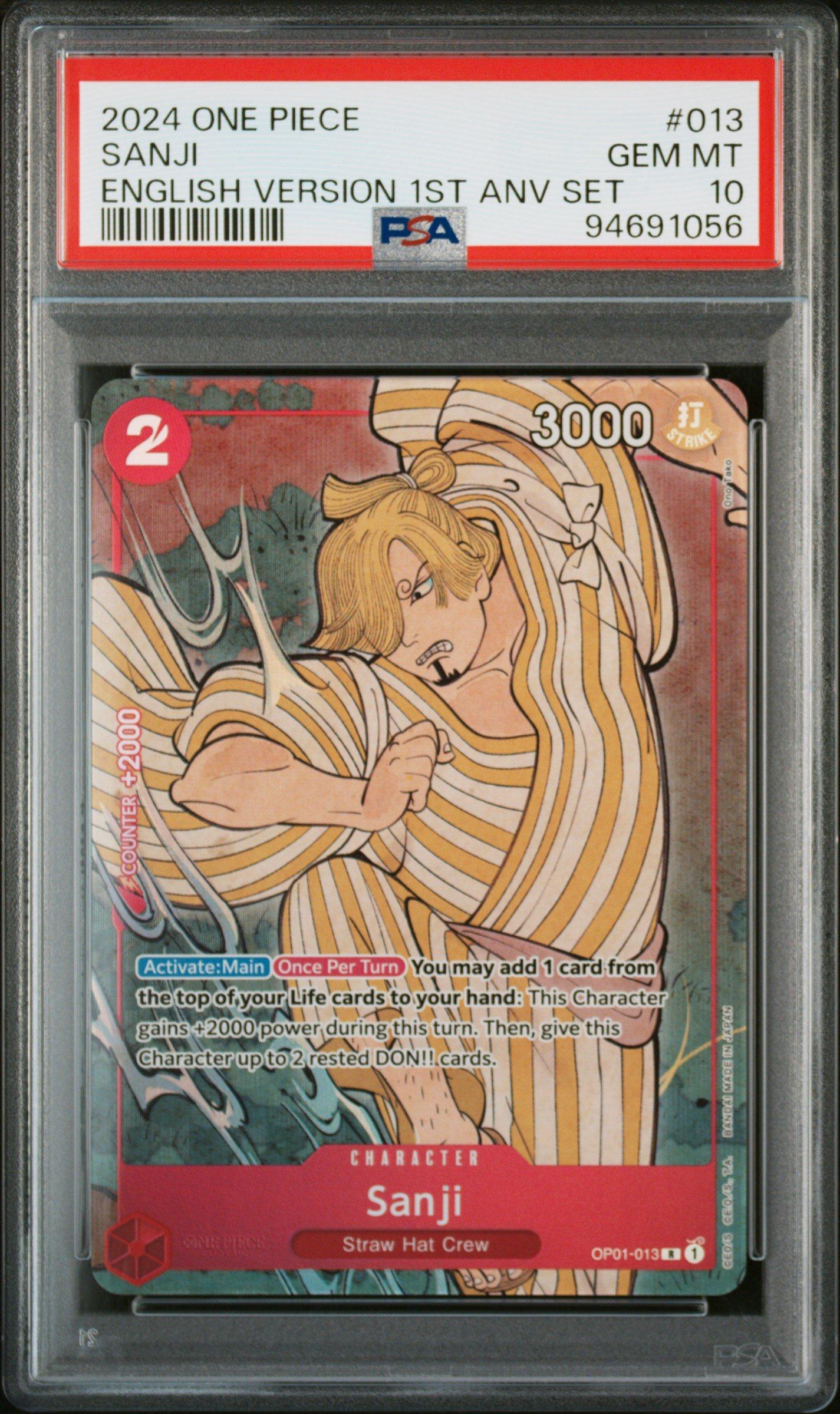 2024 One Piece English Version 1st Anniversary Set 013 Sanji PSA 10