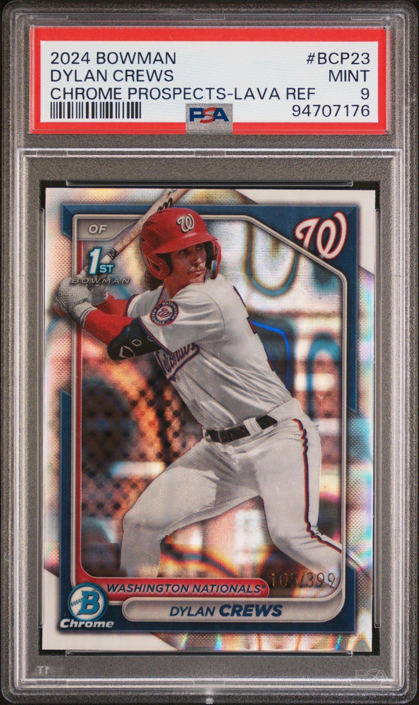 2024 Bowman Chrome Prospects Bcp23 Dylan Crews Lava Refractor PSA 9