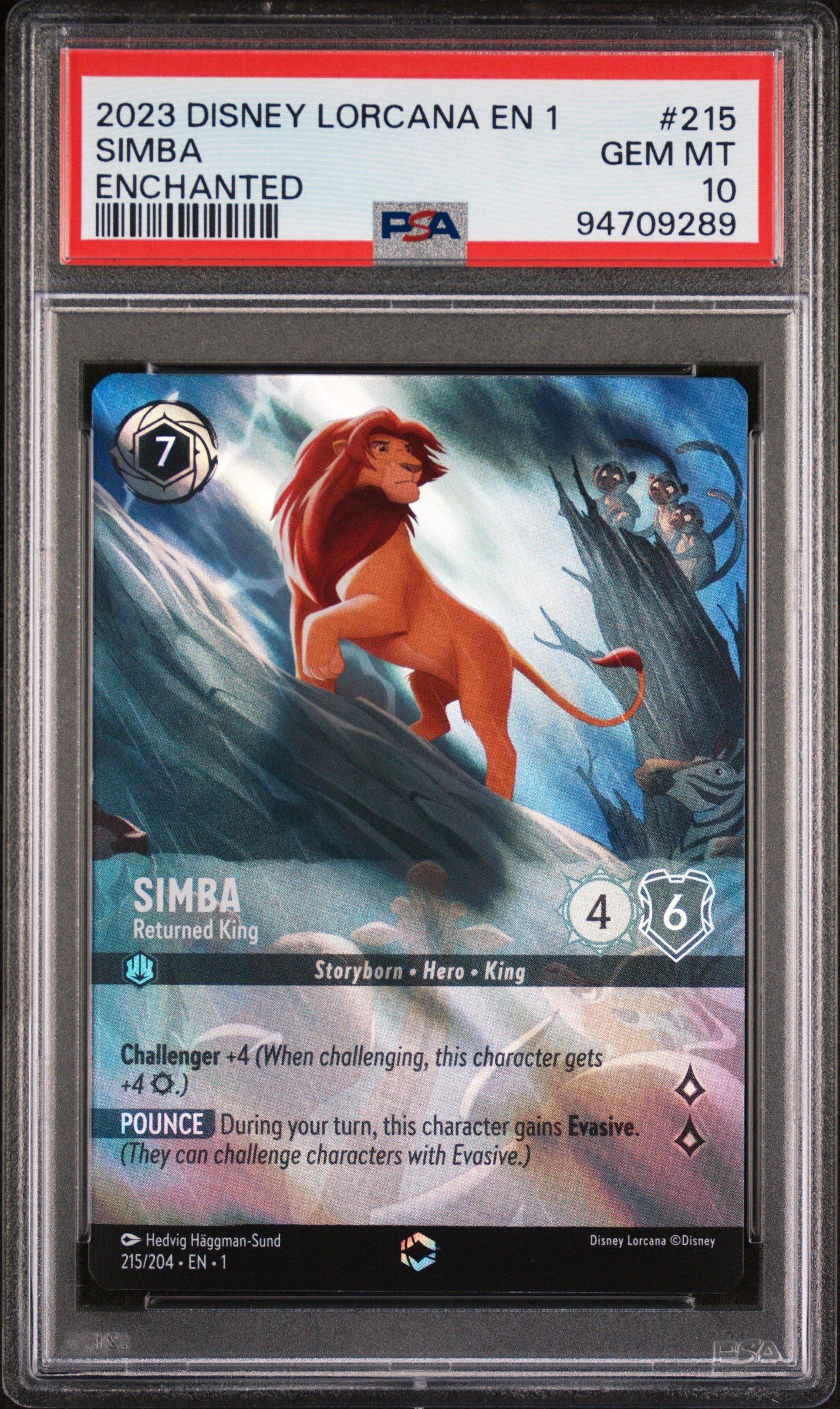 PSA10 DISNEY LORCANA シンバ #215 Disney Lorcana: Sisu - Empowered Sibling #215 Enchanted (PSA