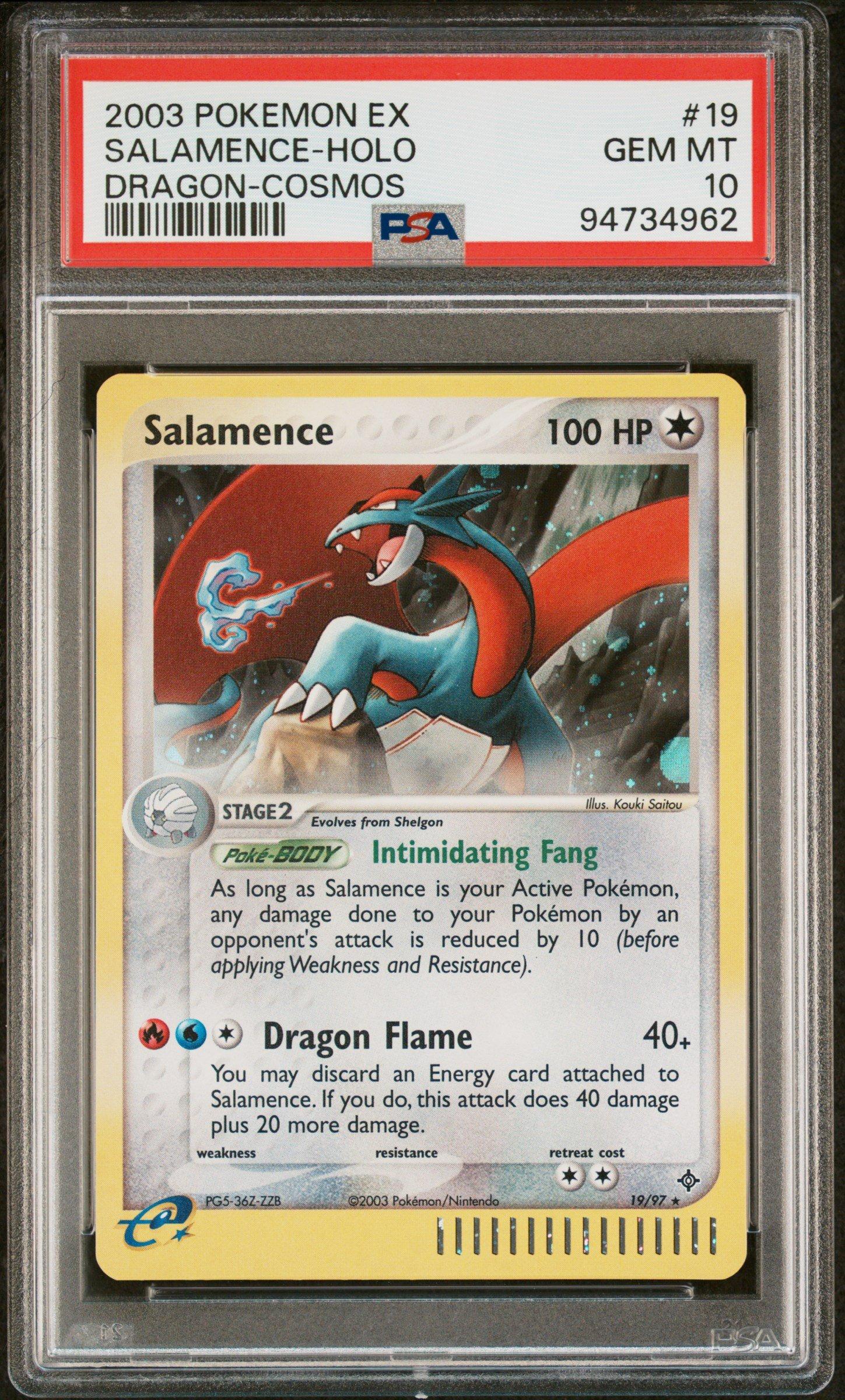 2003 Pokemon Ex Dragon 19 Salamence-holo Cosmos PSA 10 Graded Card
