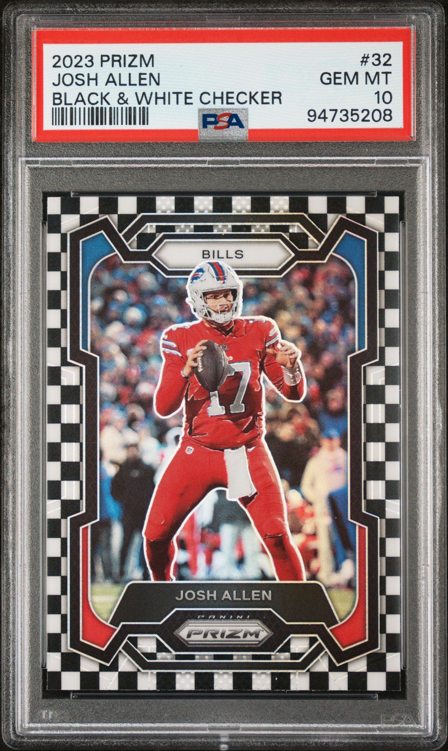 2023 Panini Prizm 32 Josh Allen Black & White Checker PSA 10