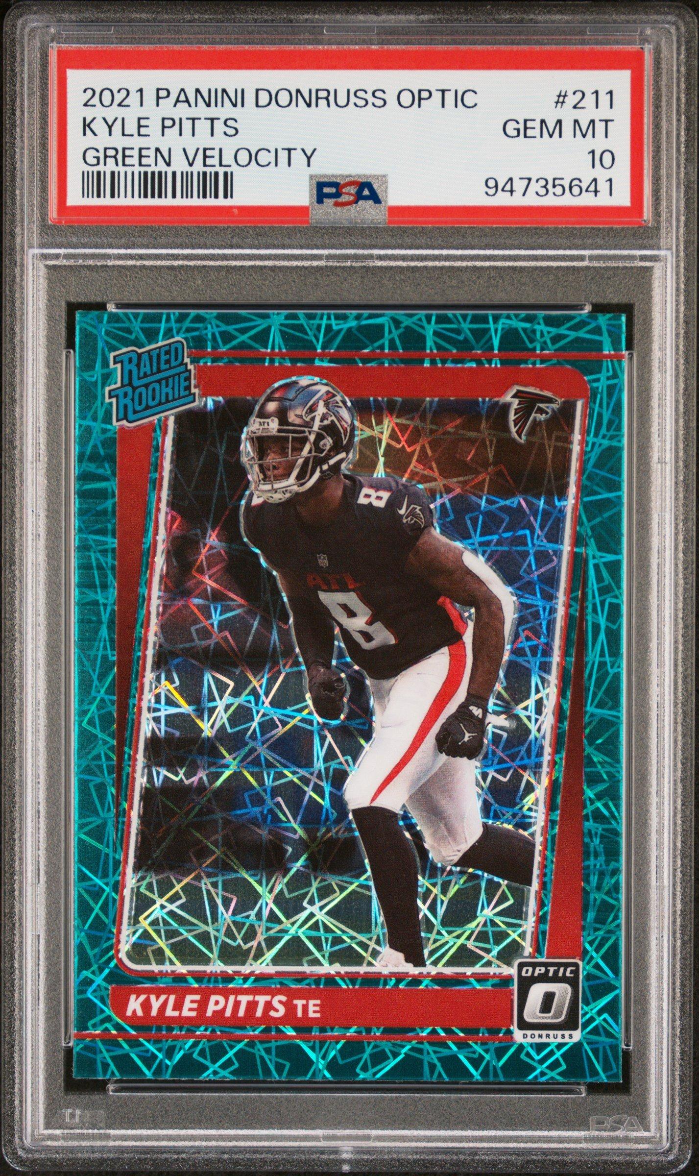 2021 Panini Donruss Optic 211 Kyle Pitts Green Velocity PSA 10