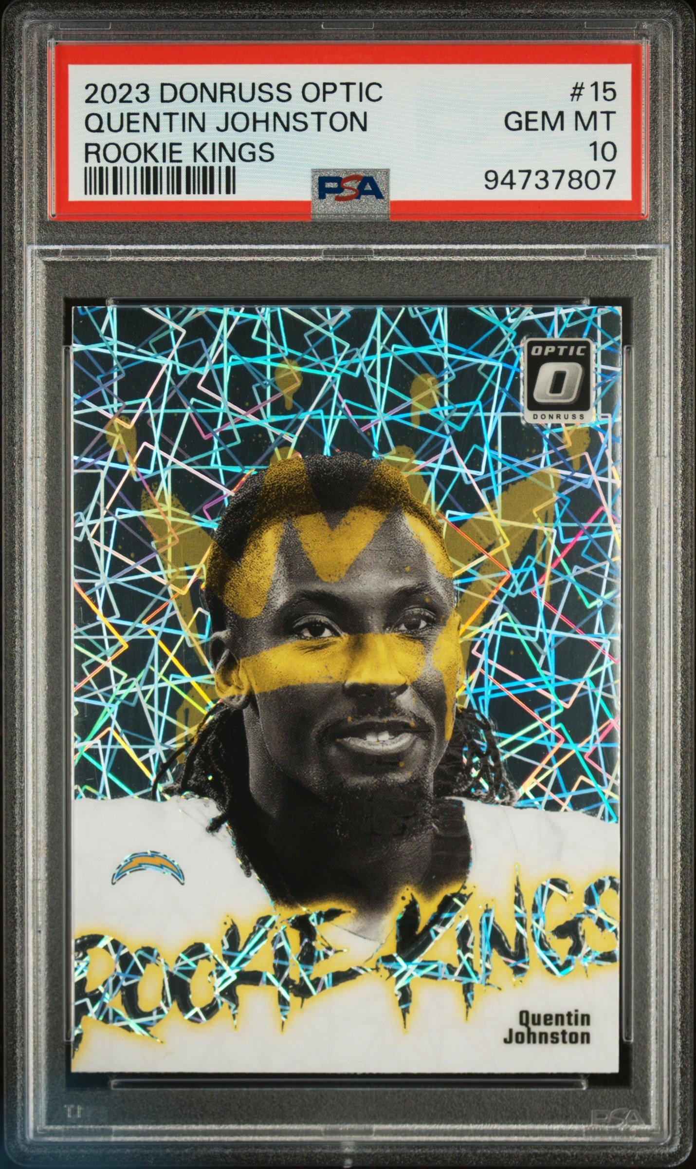 2023 Panini Donruss Optic Rookie Kings 15 Quentin Johnston PSA 10