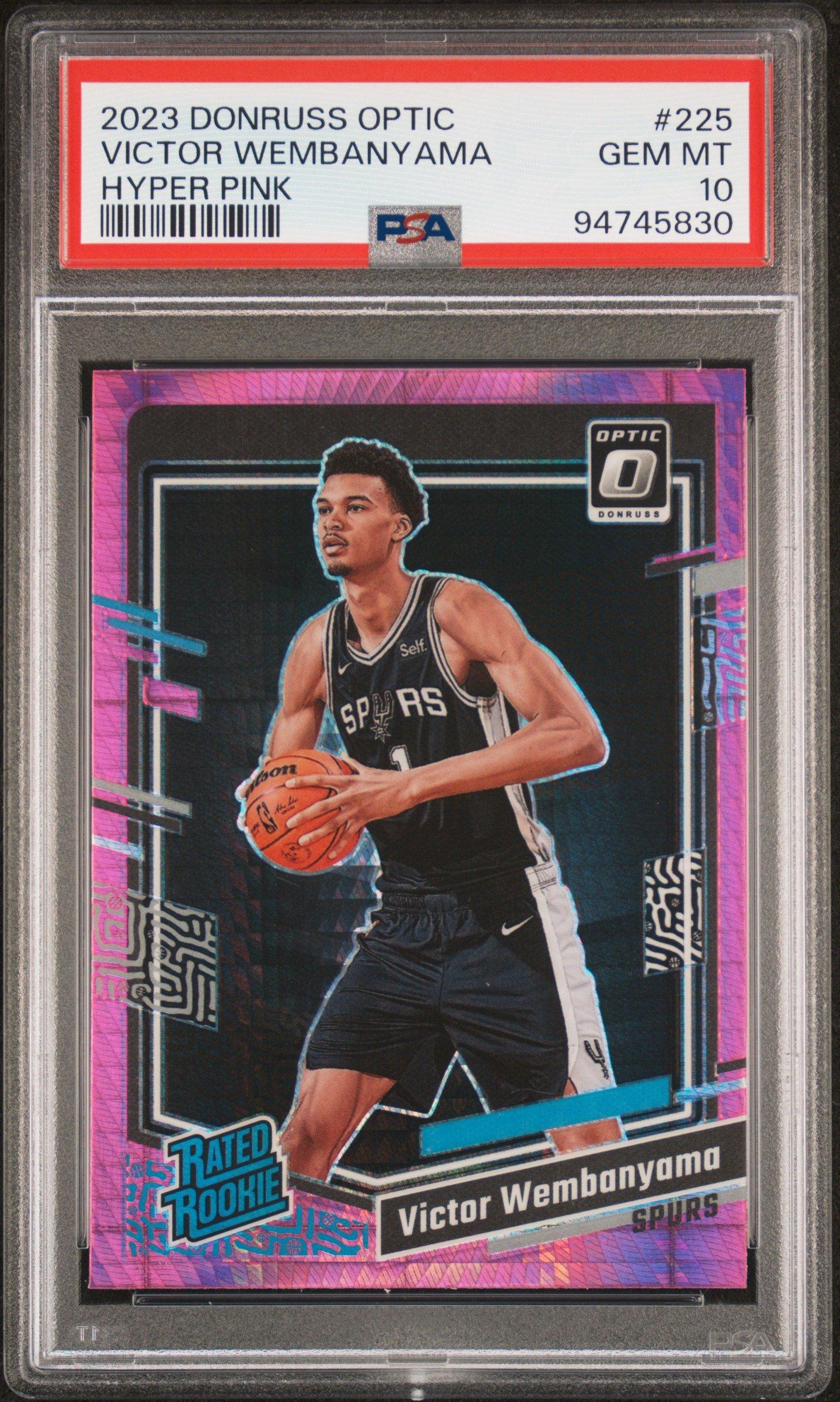 2023 Panini Donruss Optic 225 Victor Wembanyama Hyper Pink PSA 10