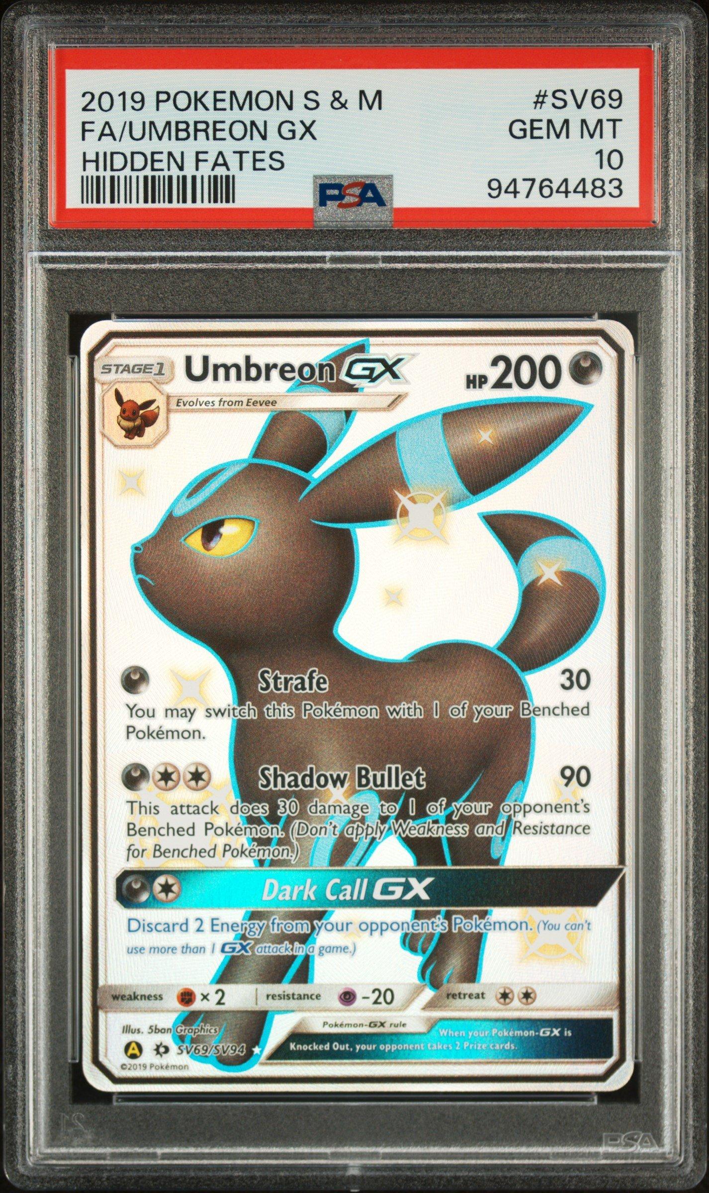 2019 Pokemon Sun & Moon Hidden Fates Sv69 Full Art/umbreon