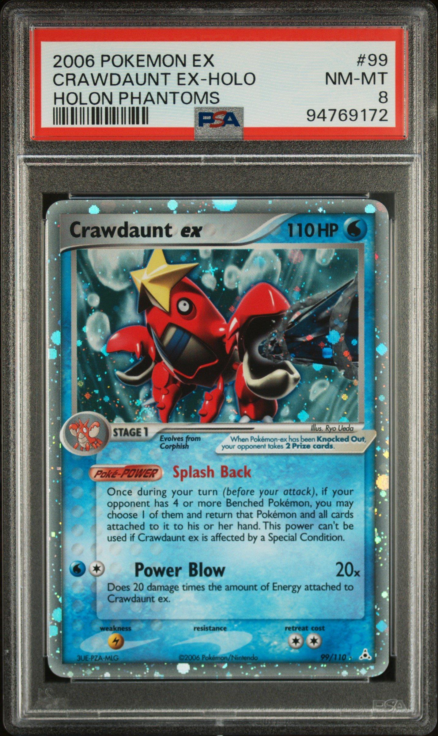 2006 Pokemon Ex Holon Phantoms 99 Crawdaunt Ex-holo PSA 8