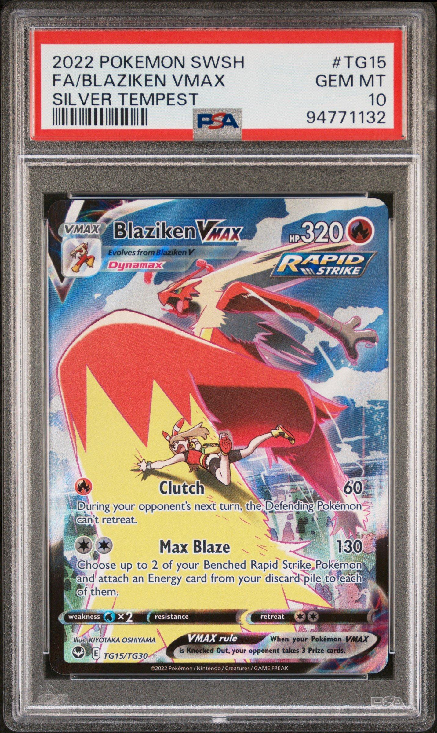 2022 Pokemon Sword & Shield Silver Tempest Tg15 Full Art/blaziken Vmax ...