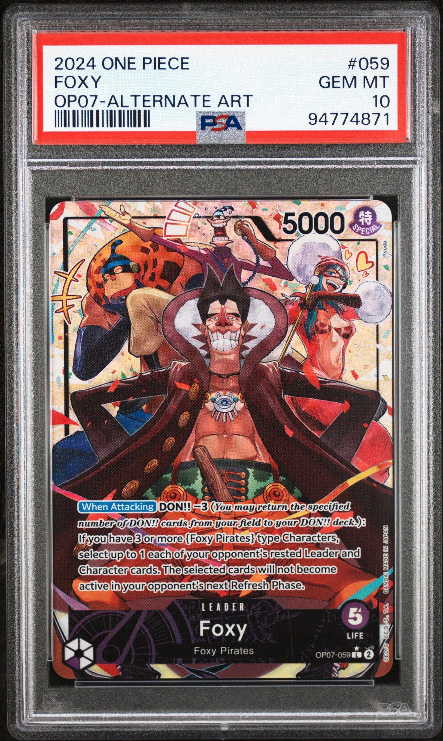2024 One Piece Op07-500 Years In The Future 059 Foxy Alternate Art PSA 10