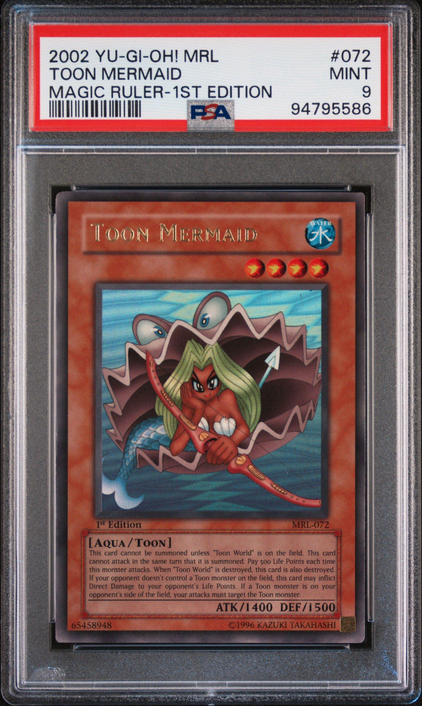 2002 Yu-gi-oh! Mrl-magic Ruler 072 Toon Mermaid 1st Edition PSA 9