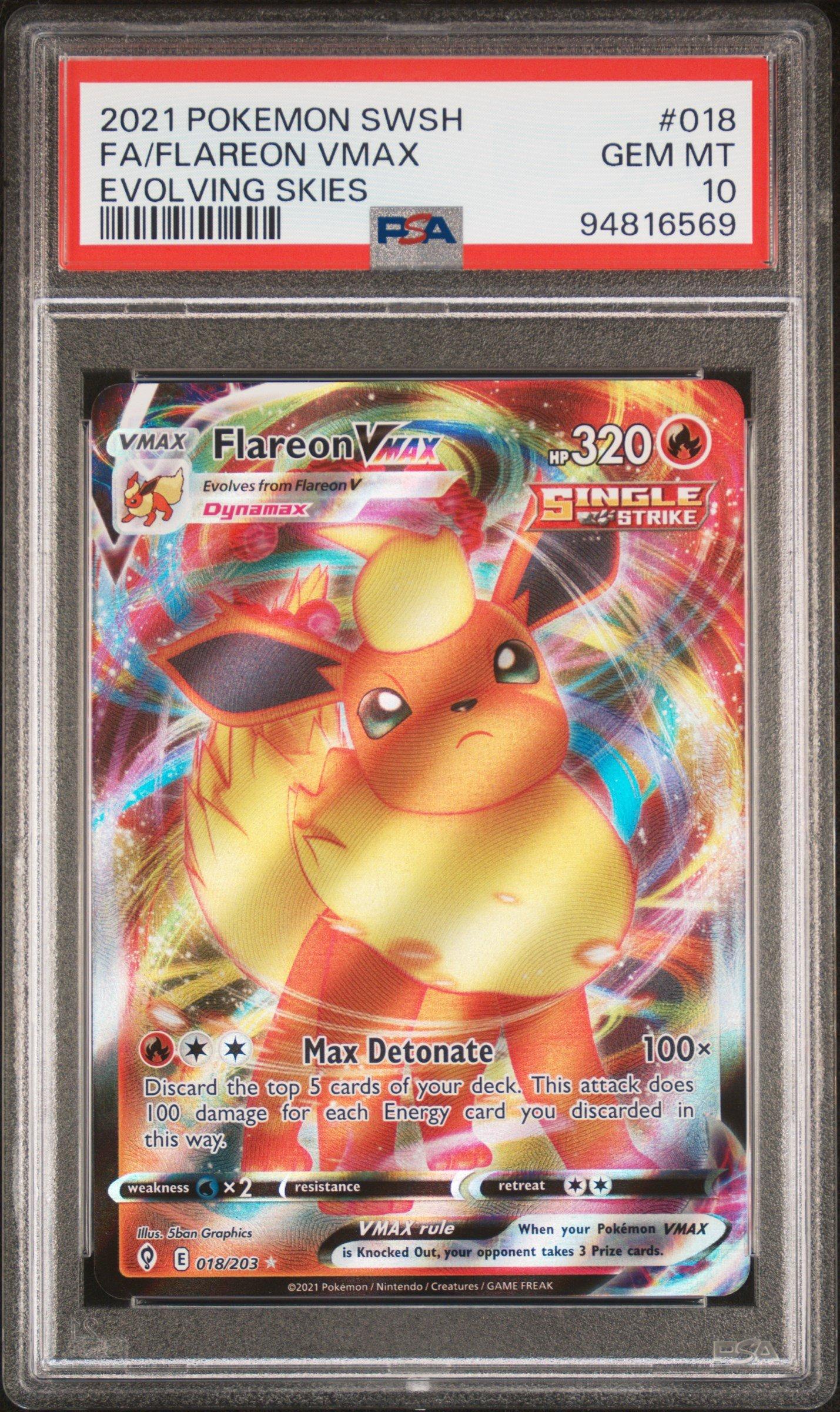 2021 Pokemon Sword & Shield Evolving Skies 018 Full Art/flareon